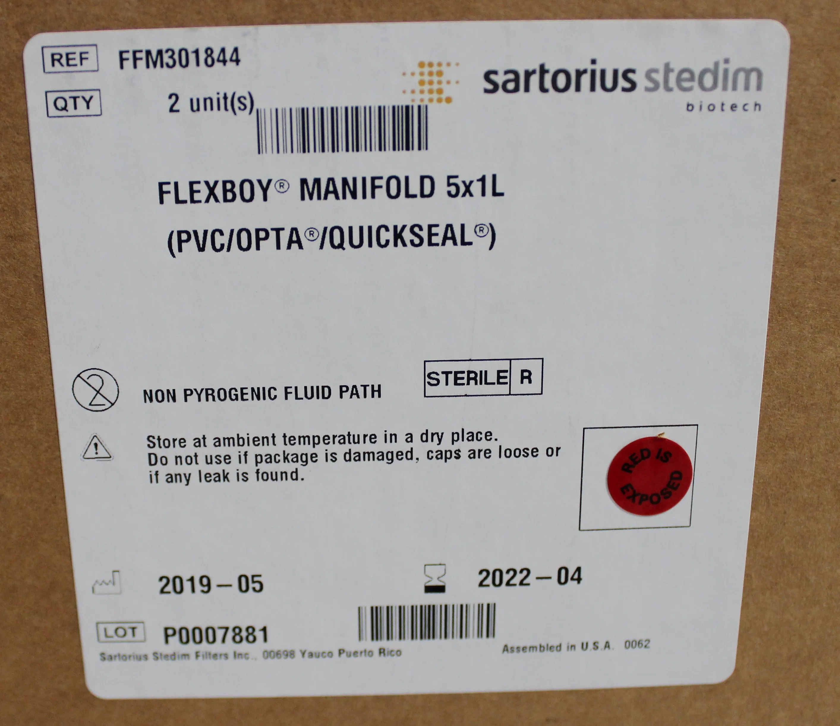 Sartorius FFM301844 Flexboy Manifold - Laboratory Equipment