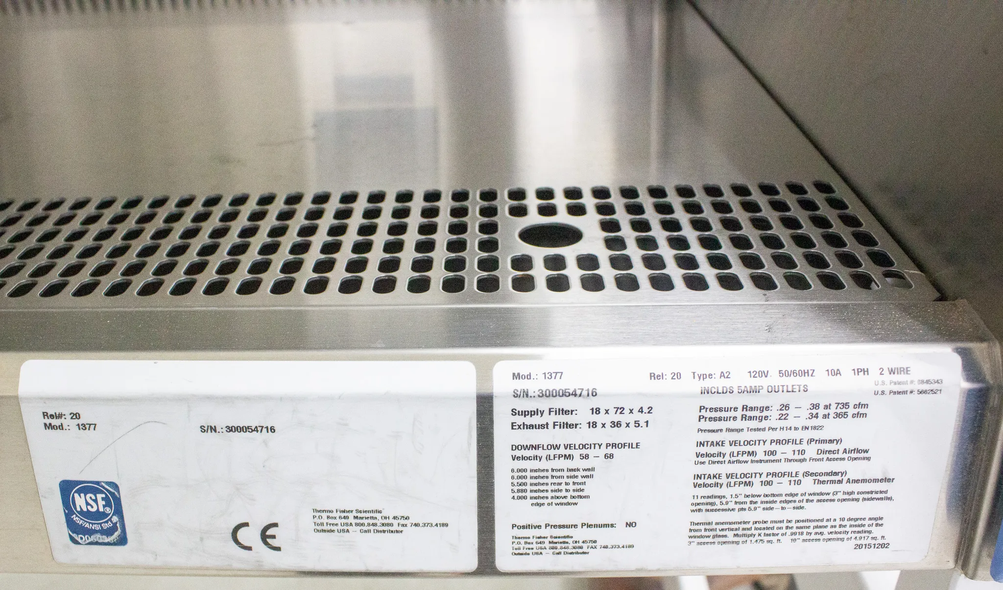 Thermo 1300 Series Class II, Type A2 Biological Safety Cabinet Model 1377