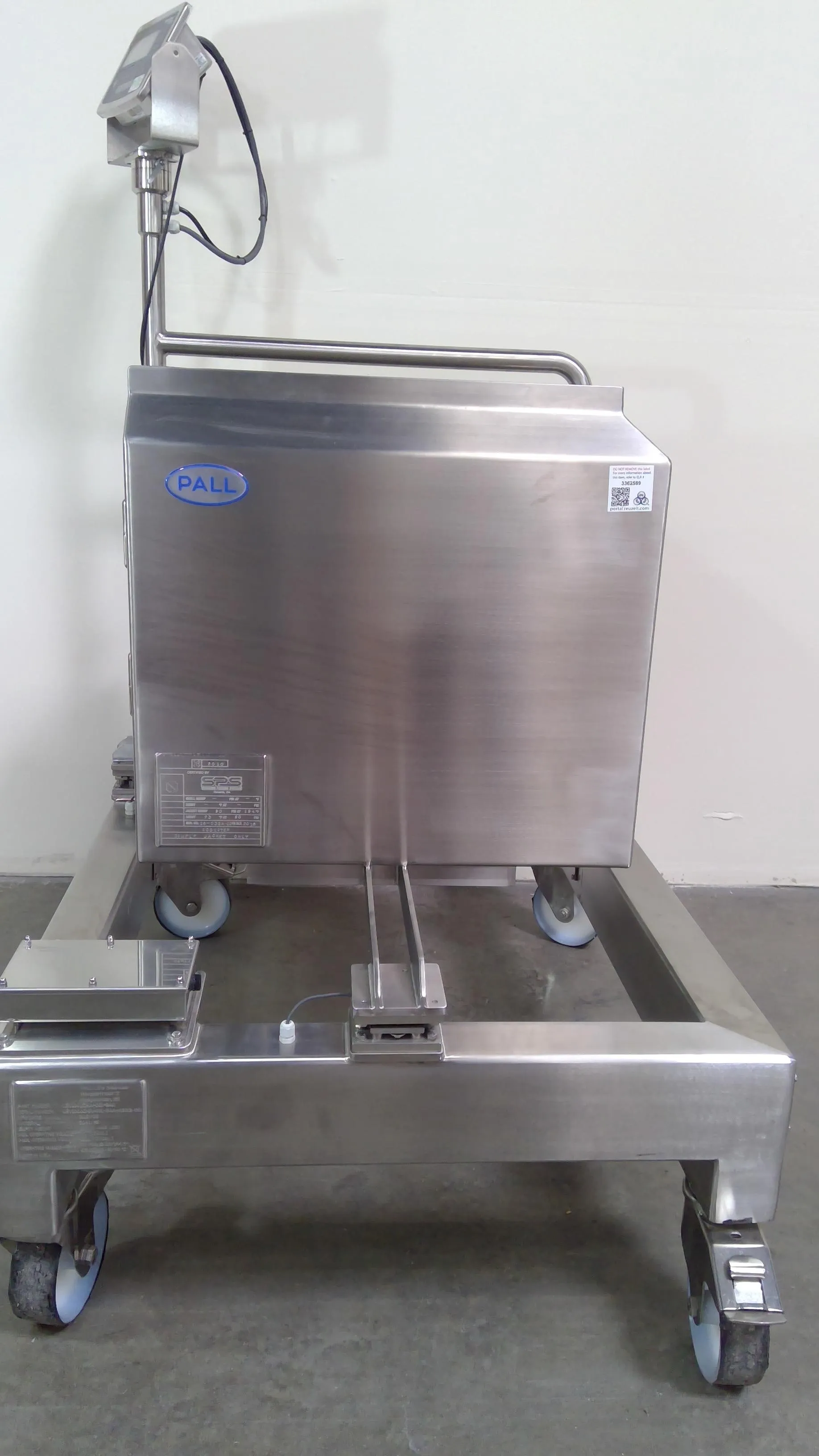 Pall LEV100JCMA-001-B4A Jacketed Mixer/Bag Tank with Load Cell 100L