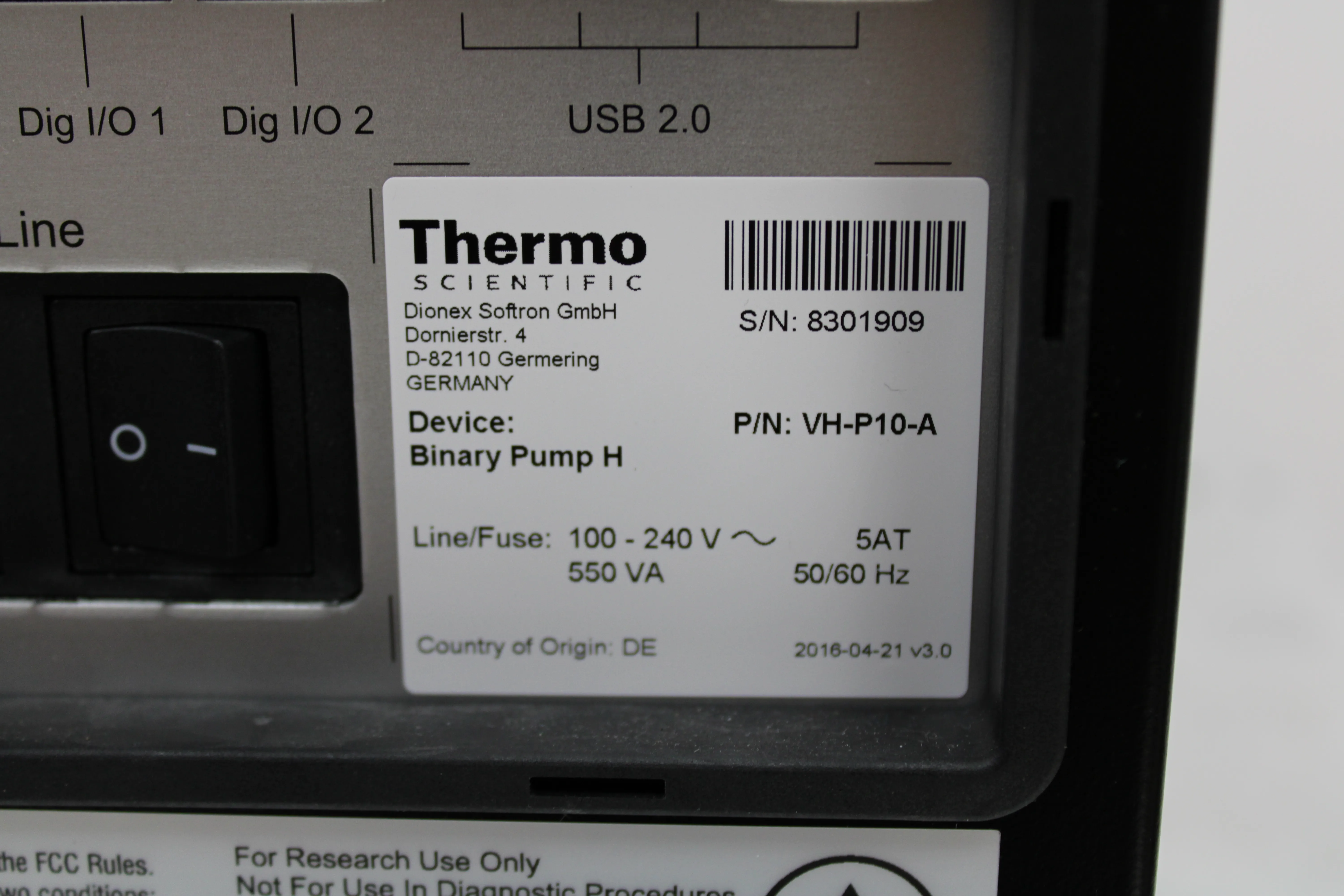 Thermo Scientific Vanquish Binary Pump VH-P10-A, Used Lab Equipment