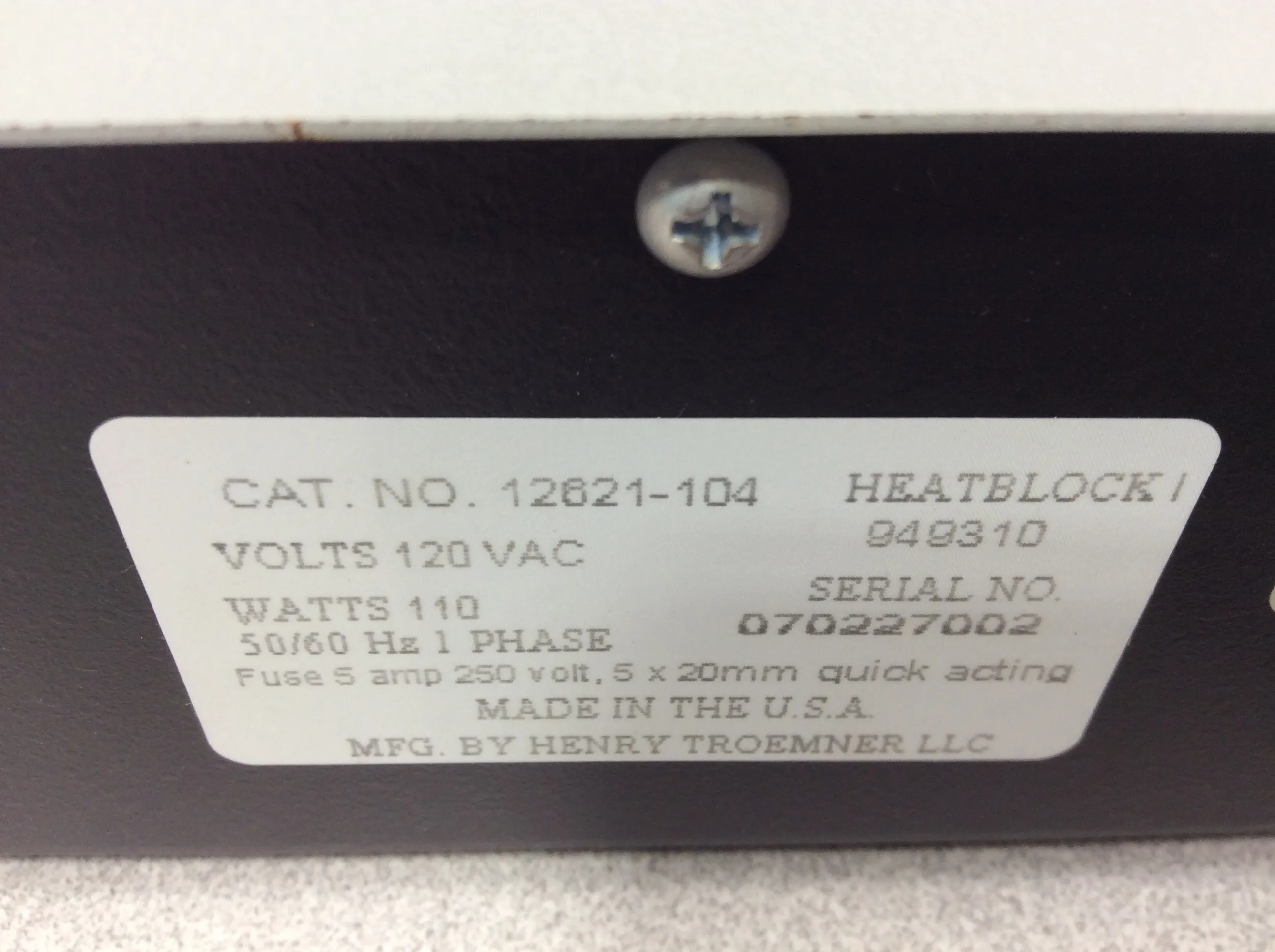 VWR Analog Heatblock Cat. 12621-104 Laboratory Heat block