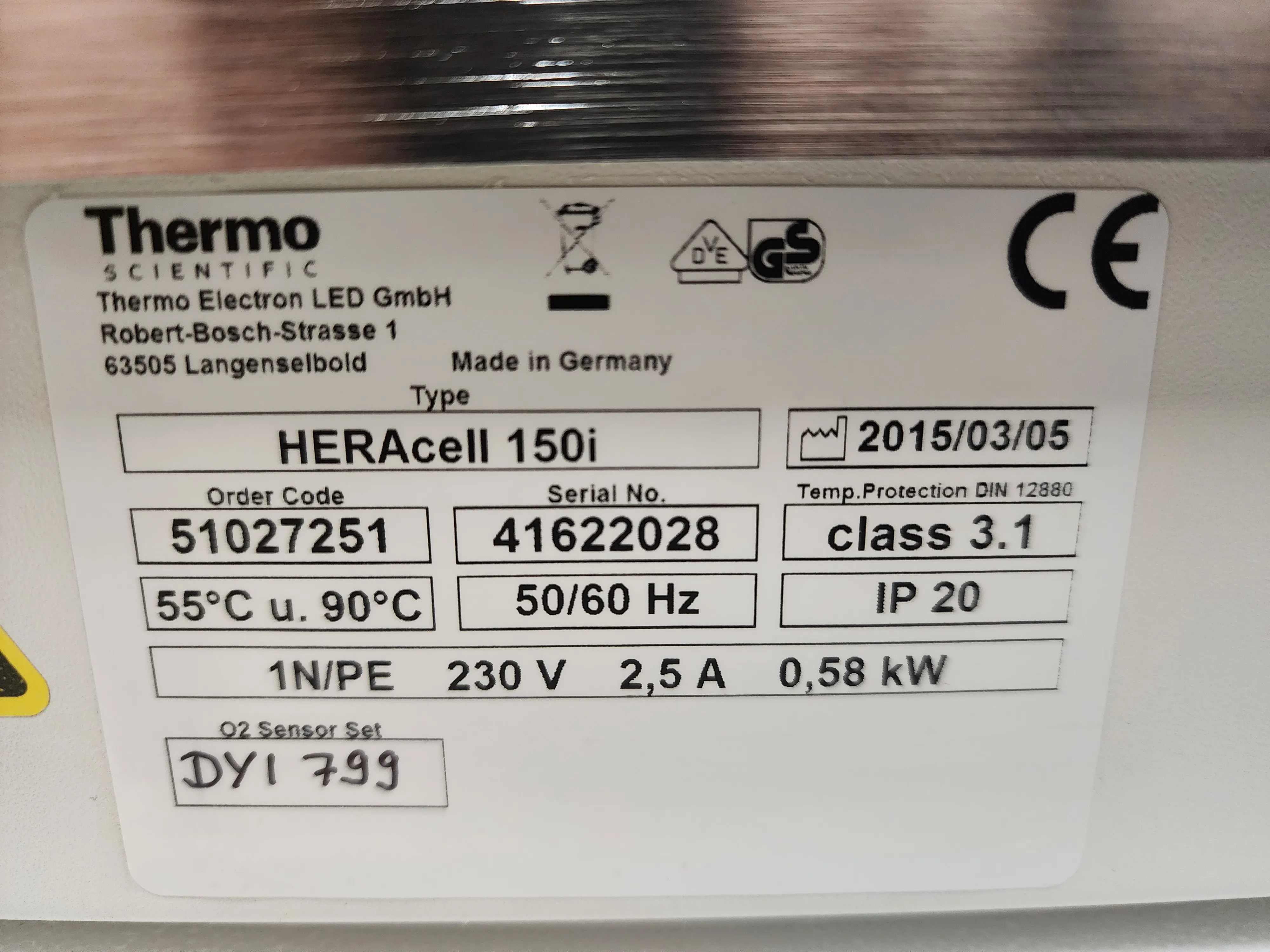 Thermo Fisher Heracell 150i CO2 Incubator with Stainless-Steel Chambers Laboratory Incubator 150L 120V/220V 50Hz/60Hz