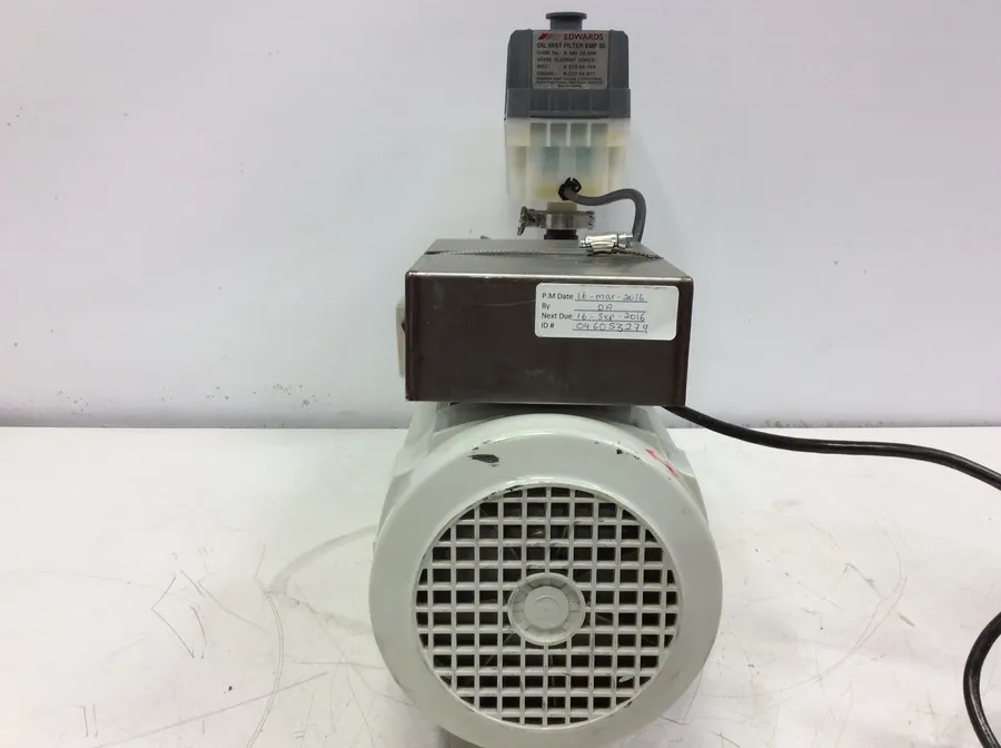 Edwards E2M30 Dual Stage Rotary Vane Vacuum Pump with EMF20 Mist Filter