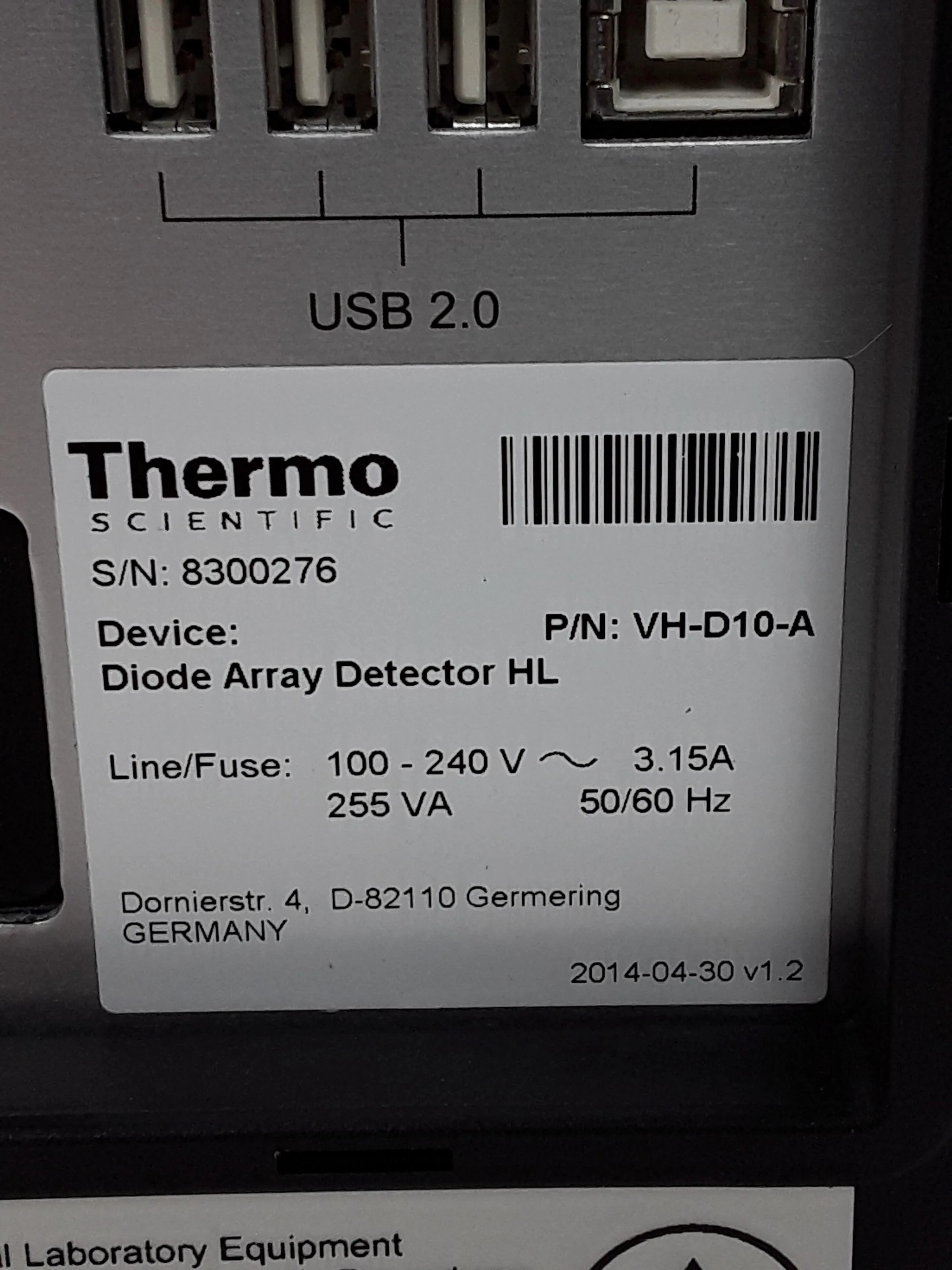 Thermo Scientific Vanquish Diode Array Detector HL 8300271 Used 2014 Pharma Lab Equipment