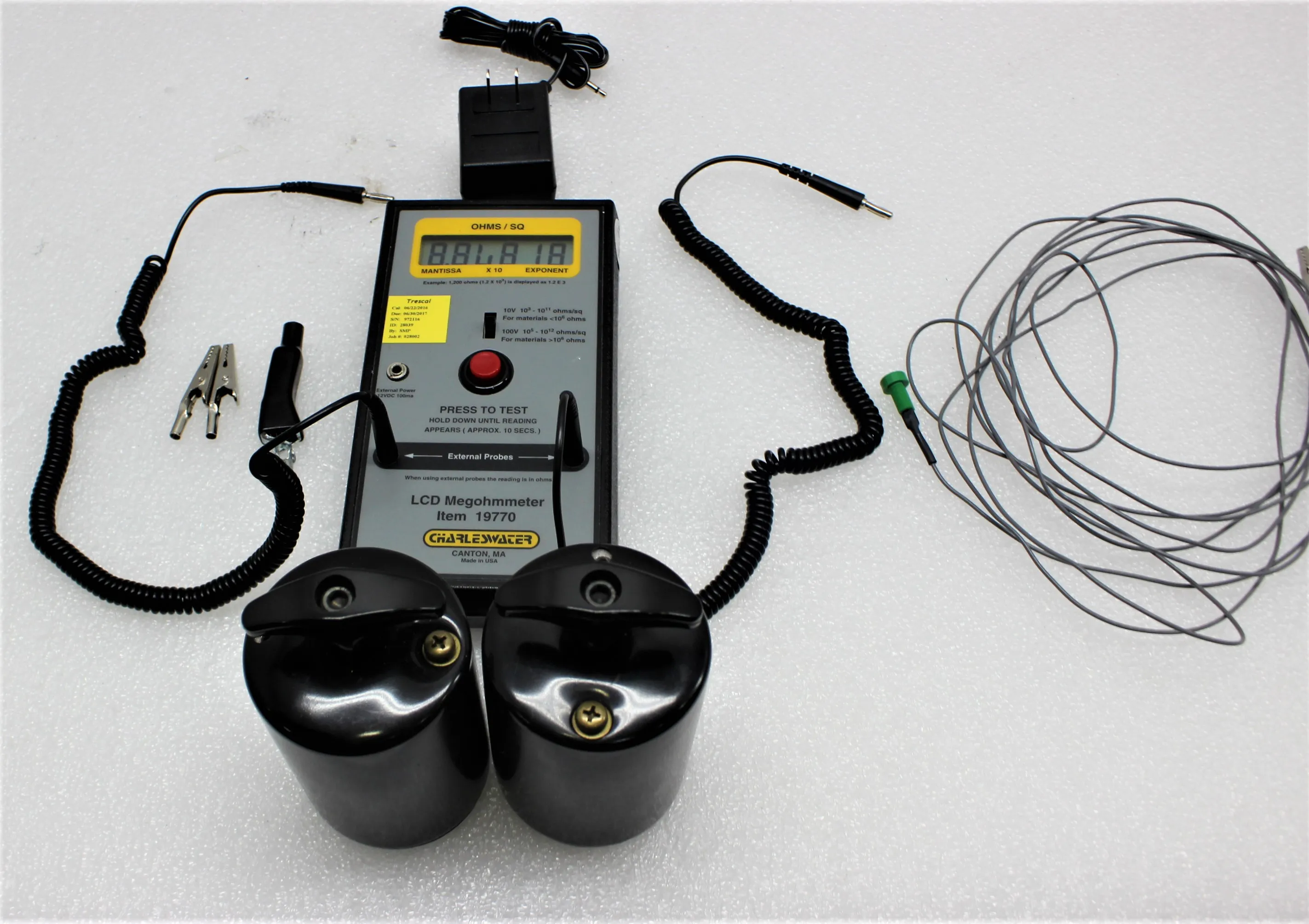 Charles Water Megohmmeter Surface Resistance Test Kit 19770LCD