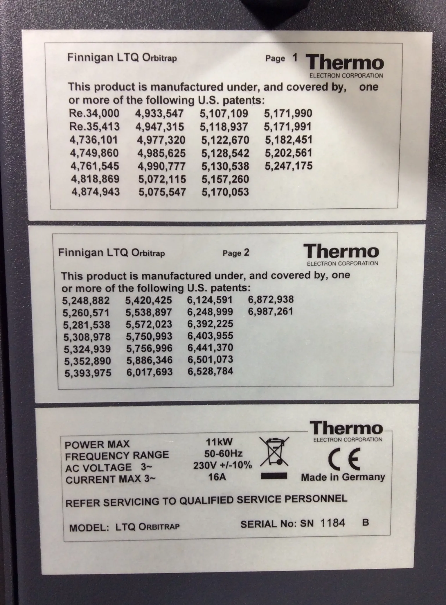 Thermo Scientific LTQ Orbitrap & LTQ XL Mass Spectrometer