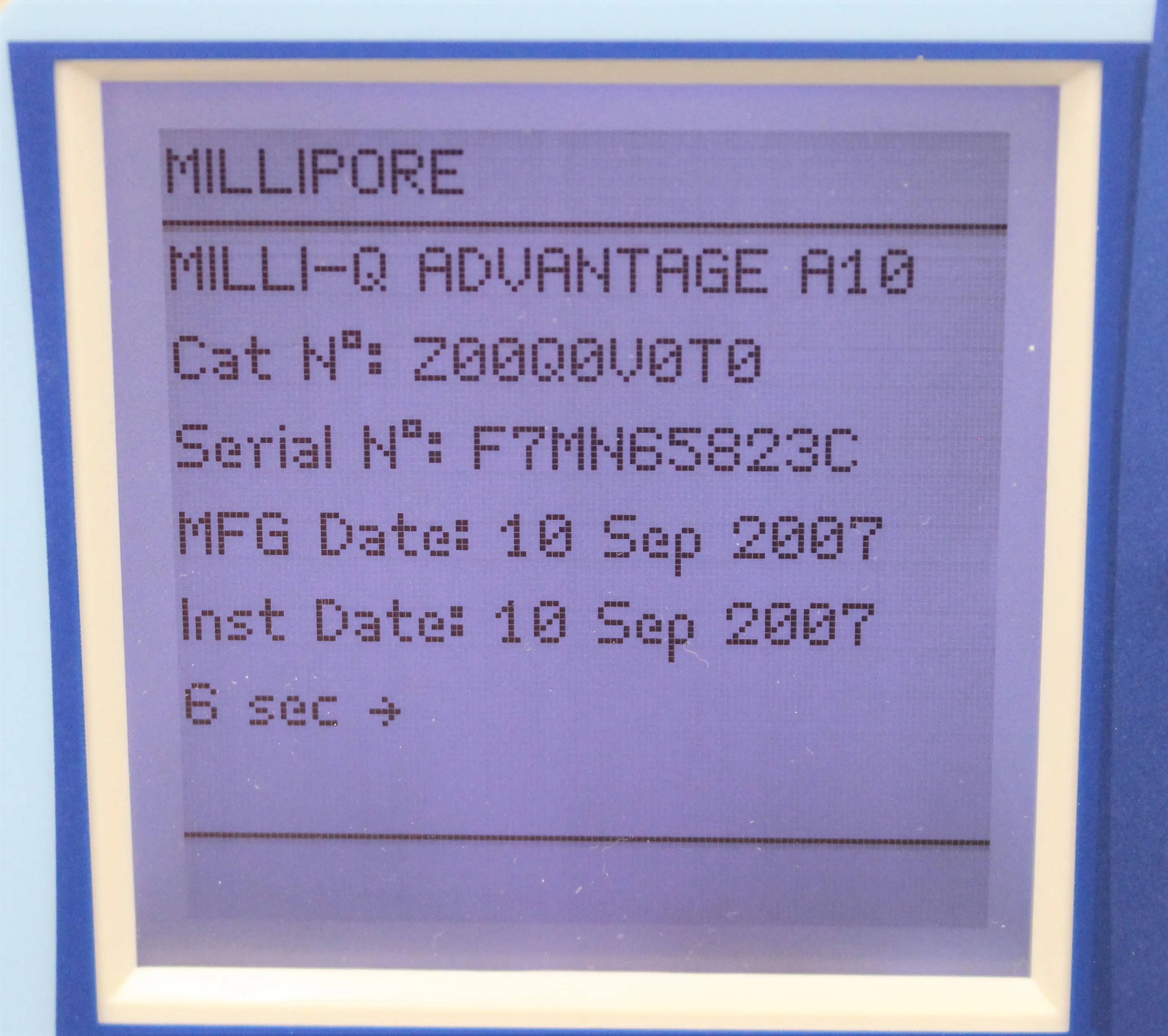 Used Millipore Water Purification System Advantage A10 - 120V/220V