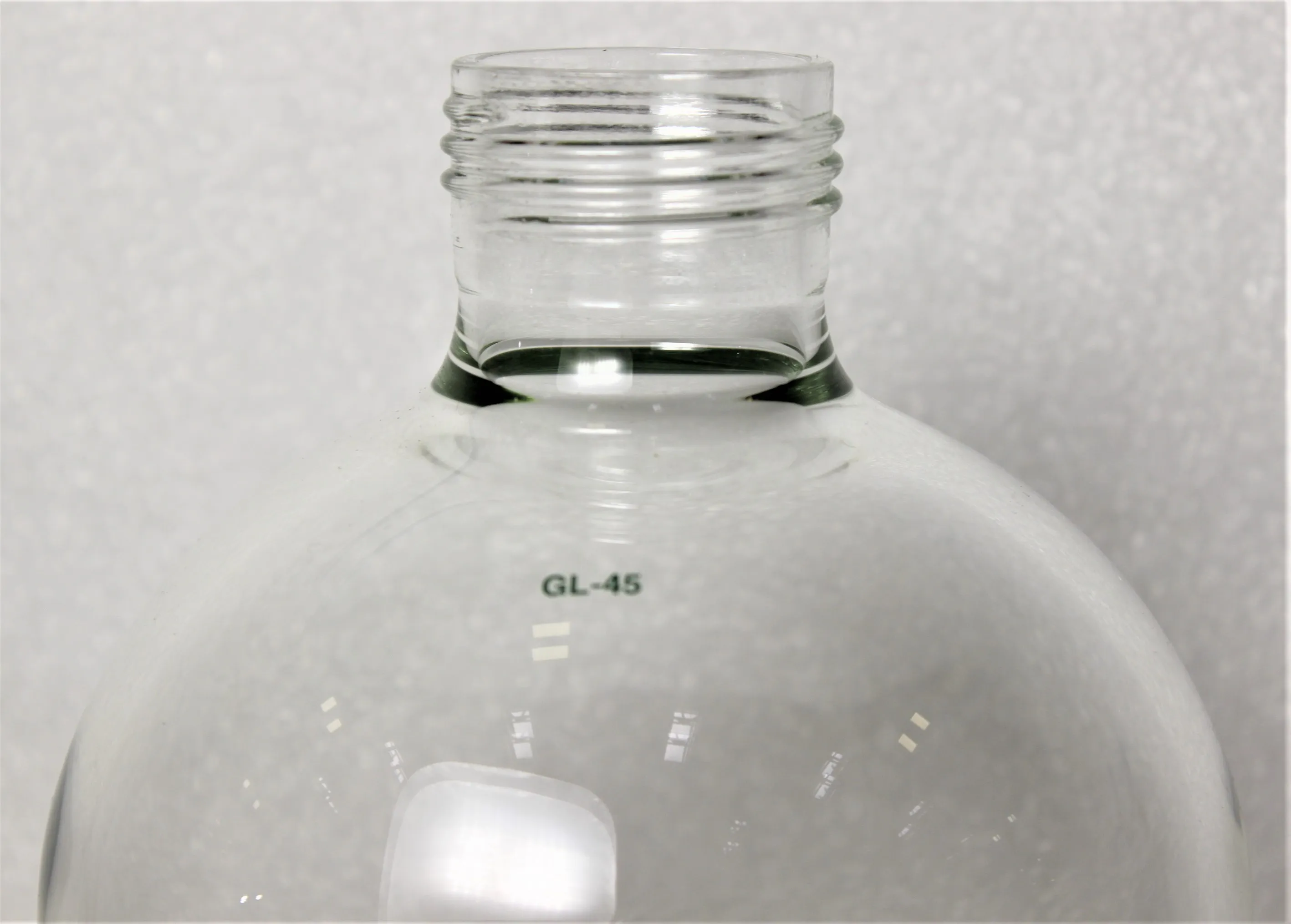 Chemglass NB-0512-011PS Flat Bottom Bottle GL-45 Top Thread 135mm OD