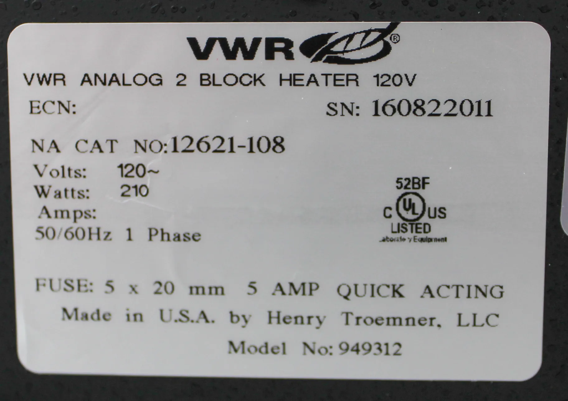 VWR Analog Heat Block 200Watt