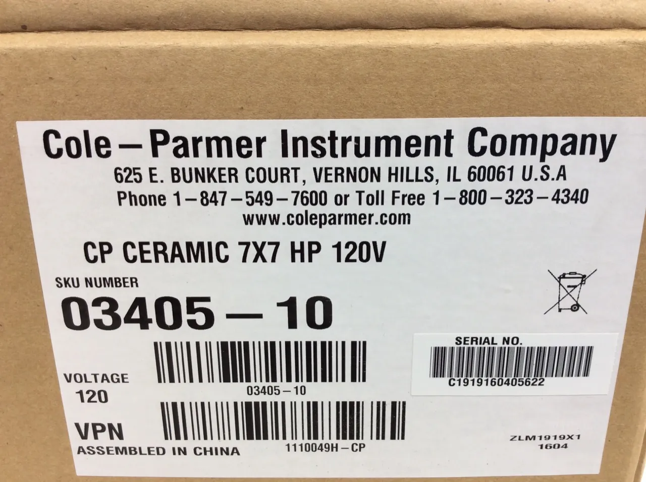 Cole Parmer StableTemp Hotplate Cat. 03405-10