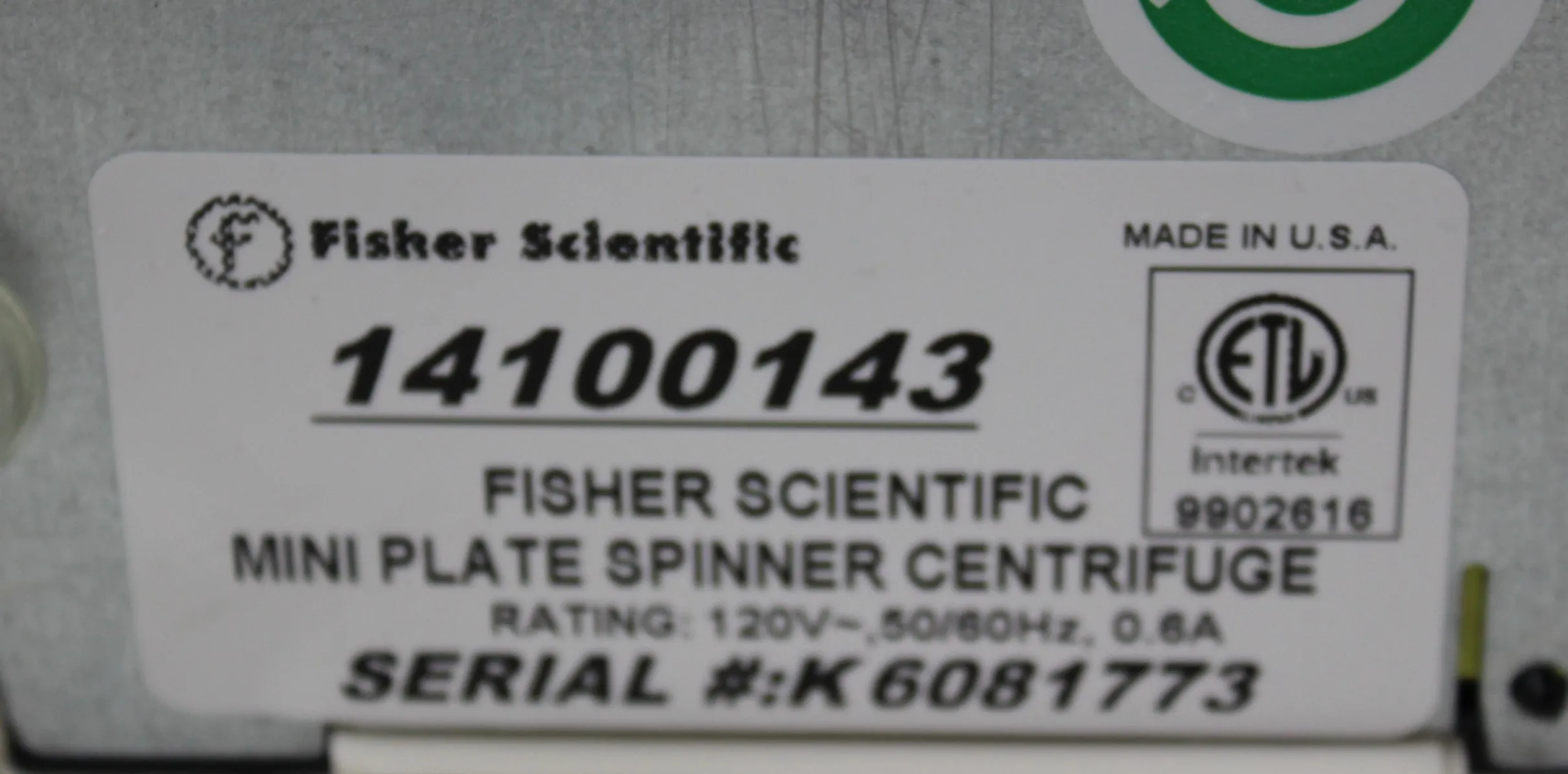 Fisher Scientific Microcentrifuge 14100143 PCR Plate Centrifugation System