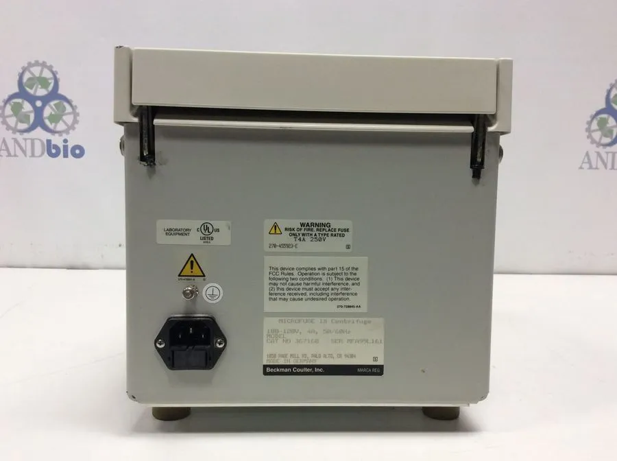 Beckman Coulter Microfuge 18 Centrifuge Cat No 367160 w/24 Place Rotor