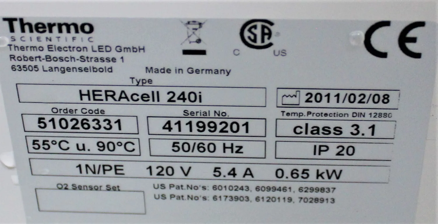 Thermo Scientific Heracell 240i CO2 Incubator with TC Sensor