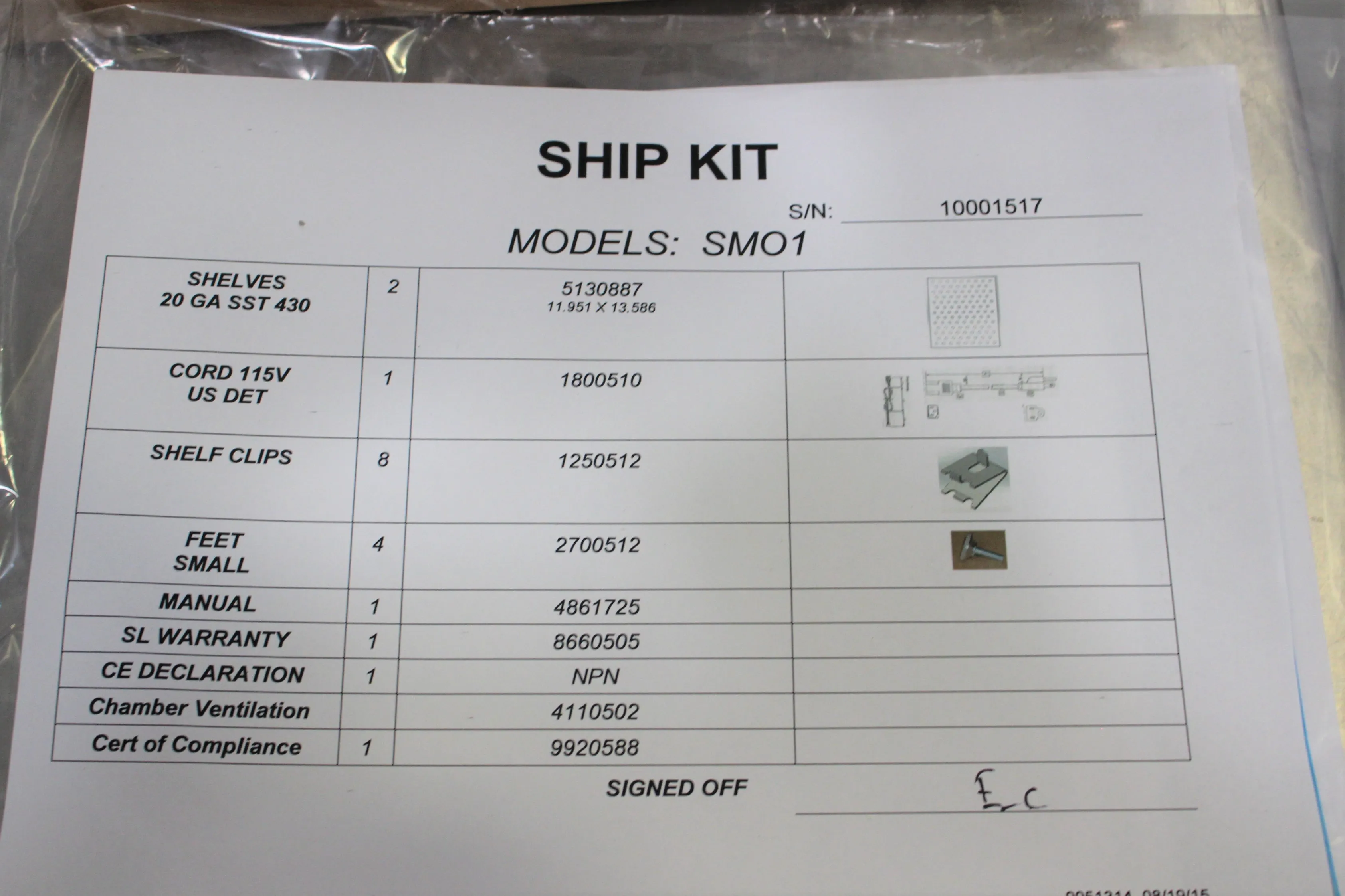 SHEL LAB SMO1 Laboratory Forced Air Oven