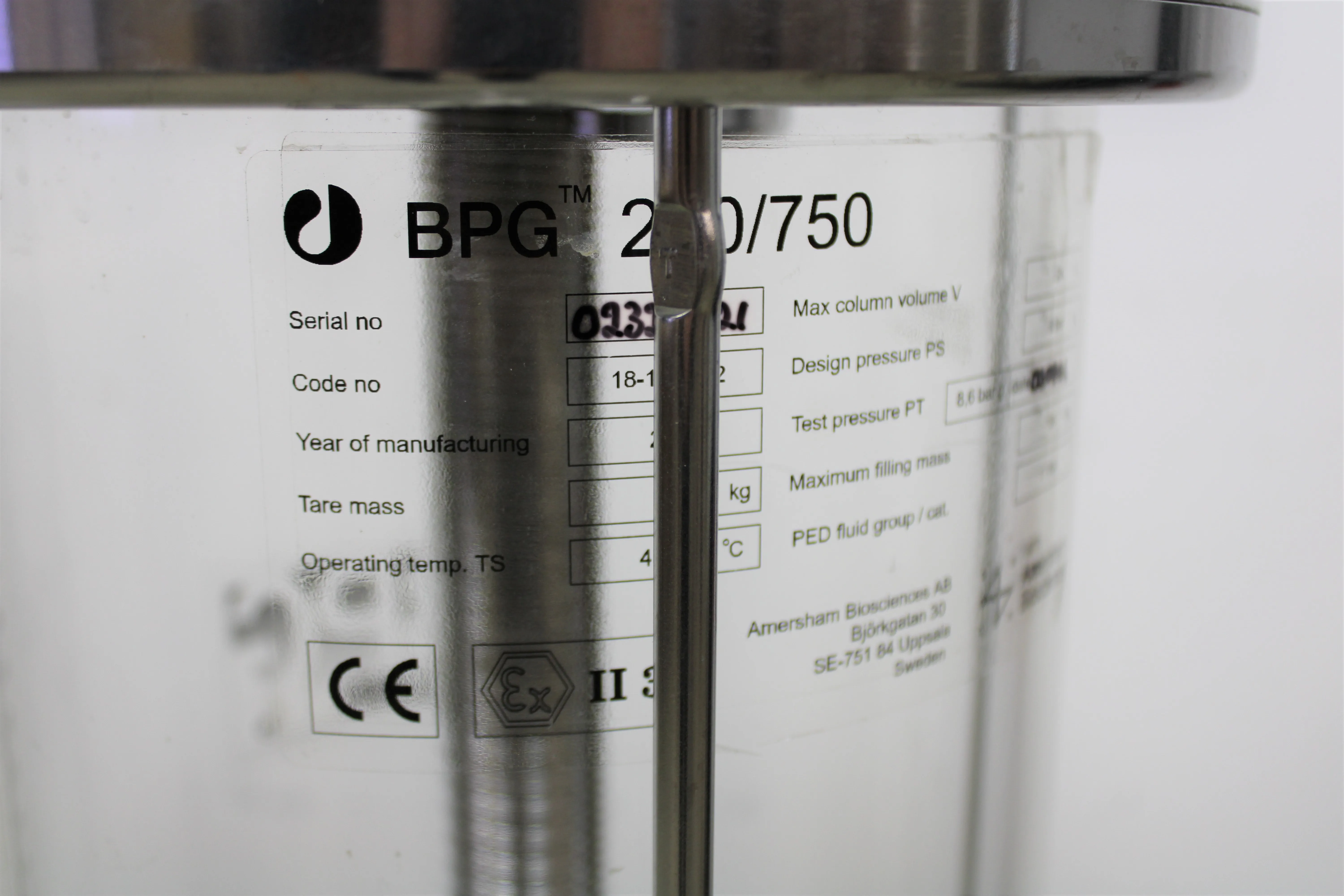 Amersham Biosciences BPG 200/750 Glass Chromatography Columns