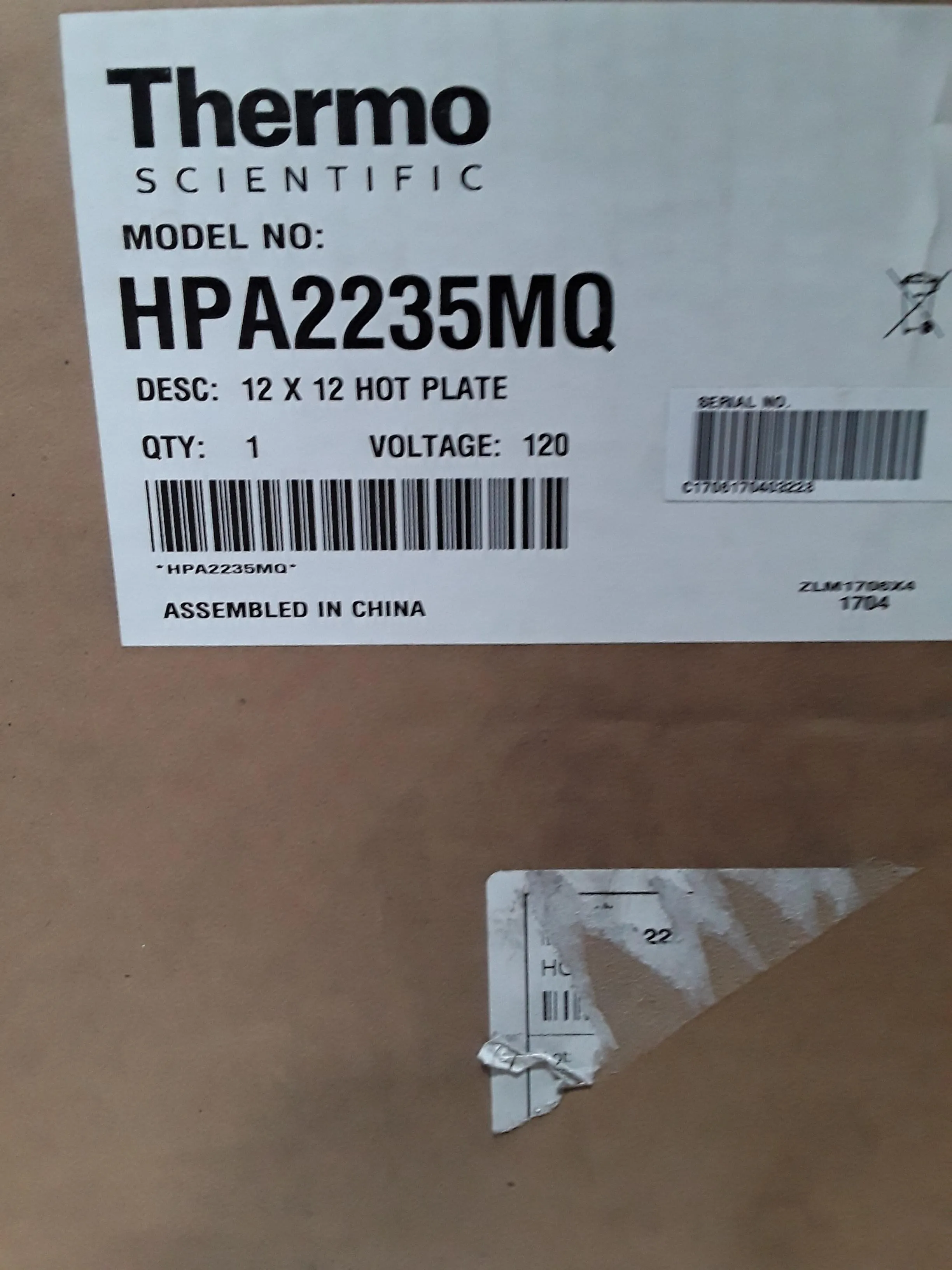 Thermo Fisher HPA2235MQ Aluminum Hot Plate 120V 12x12 New