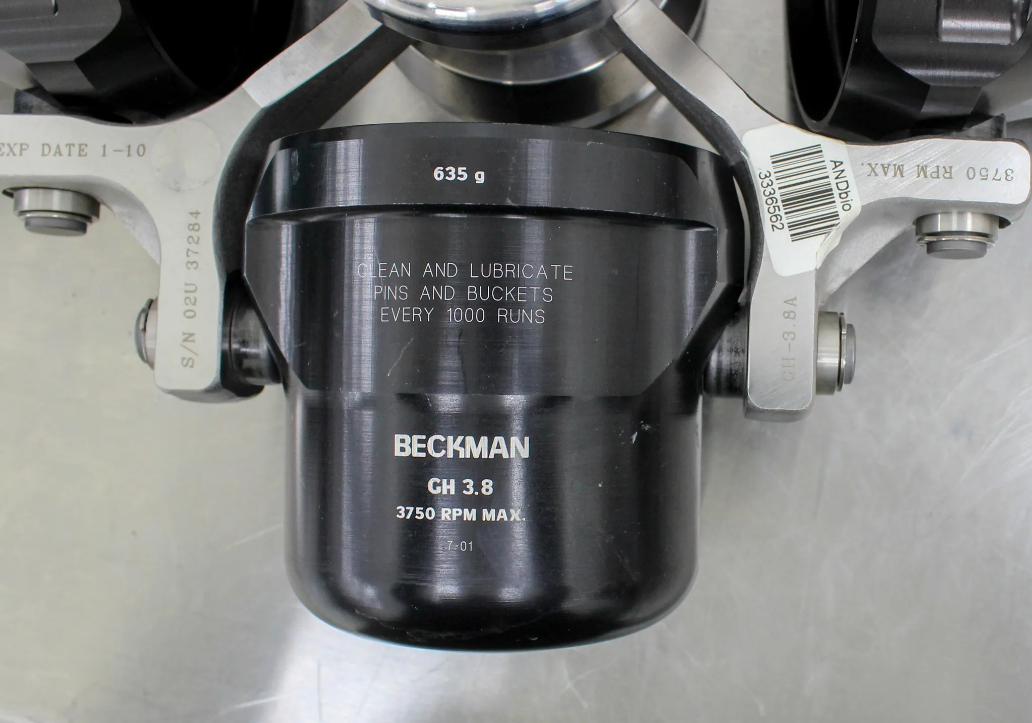 Beckman Coulter Centrifuge Rotor GH-3.8A Max.3,750 RPM