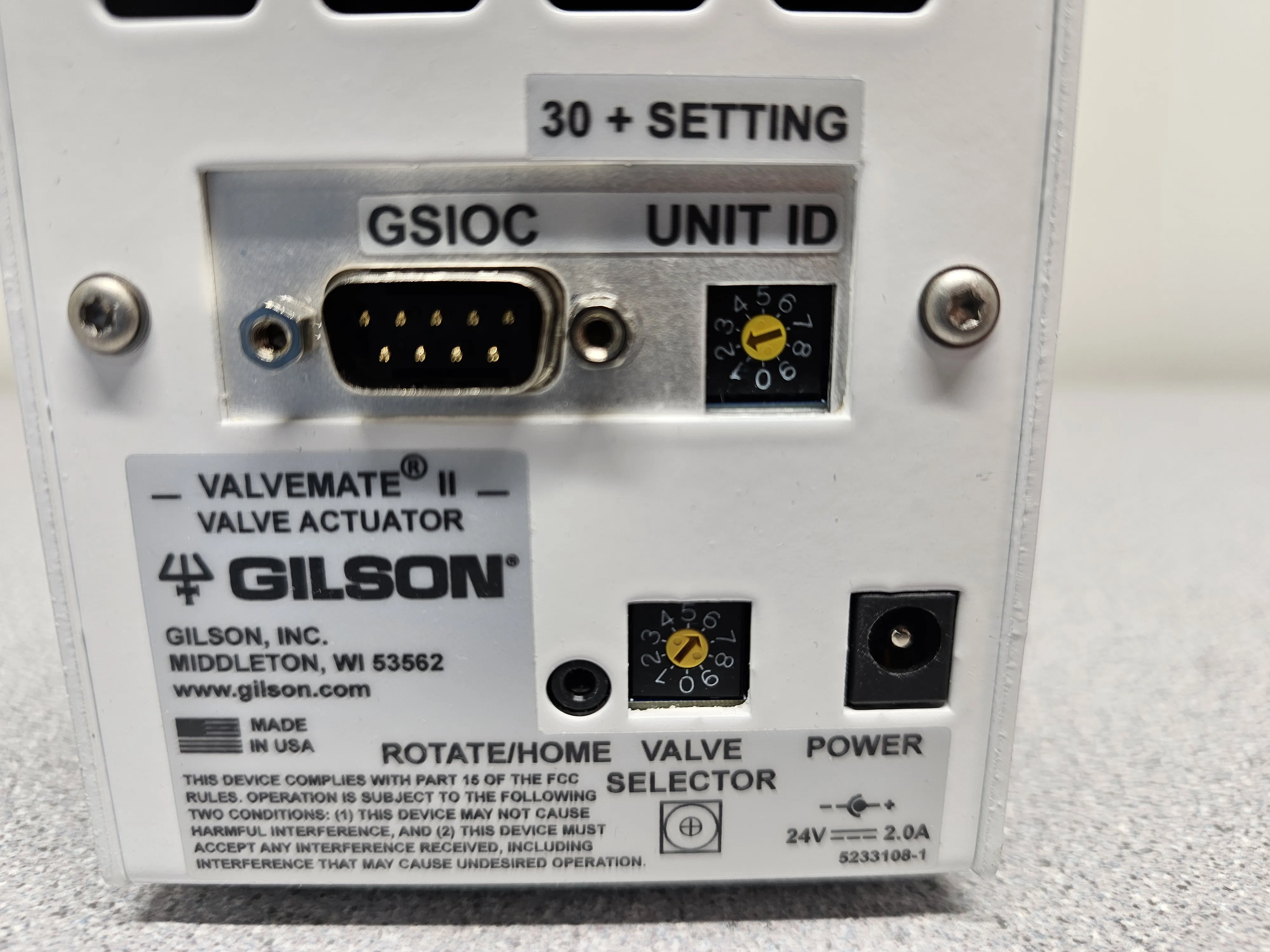 Gilson ValveMate II Valve Actuator for HPLC 120V 60Hz US 331M7C119