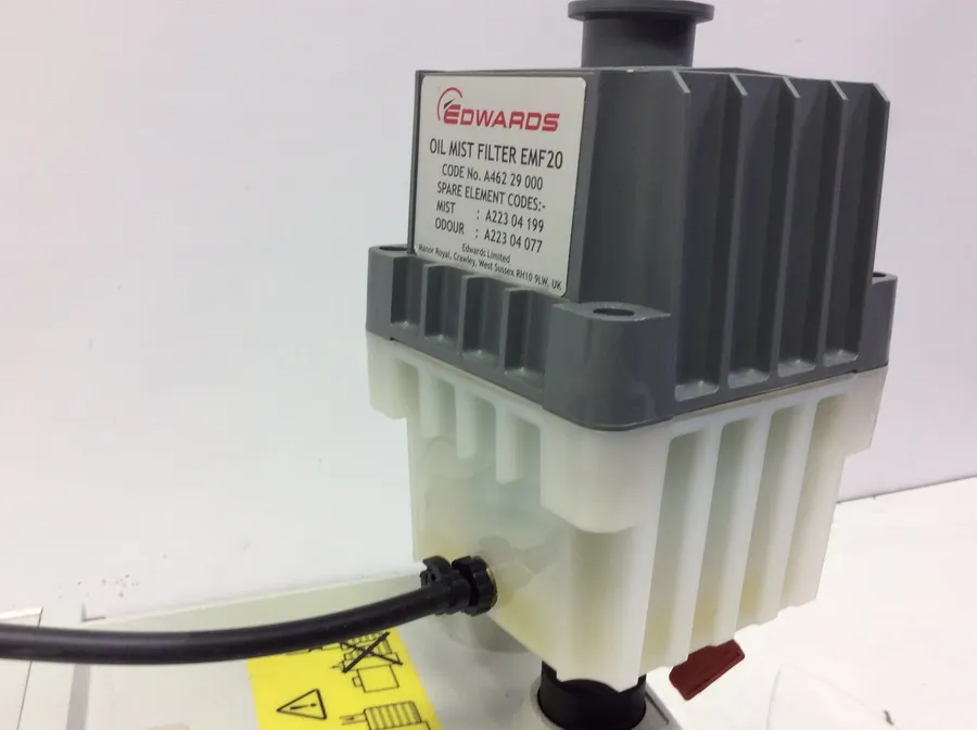 Edwards E2M30 Dual Stage Rotary Vane Vacuum Pump with EMF20 Oil Mist Filter