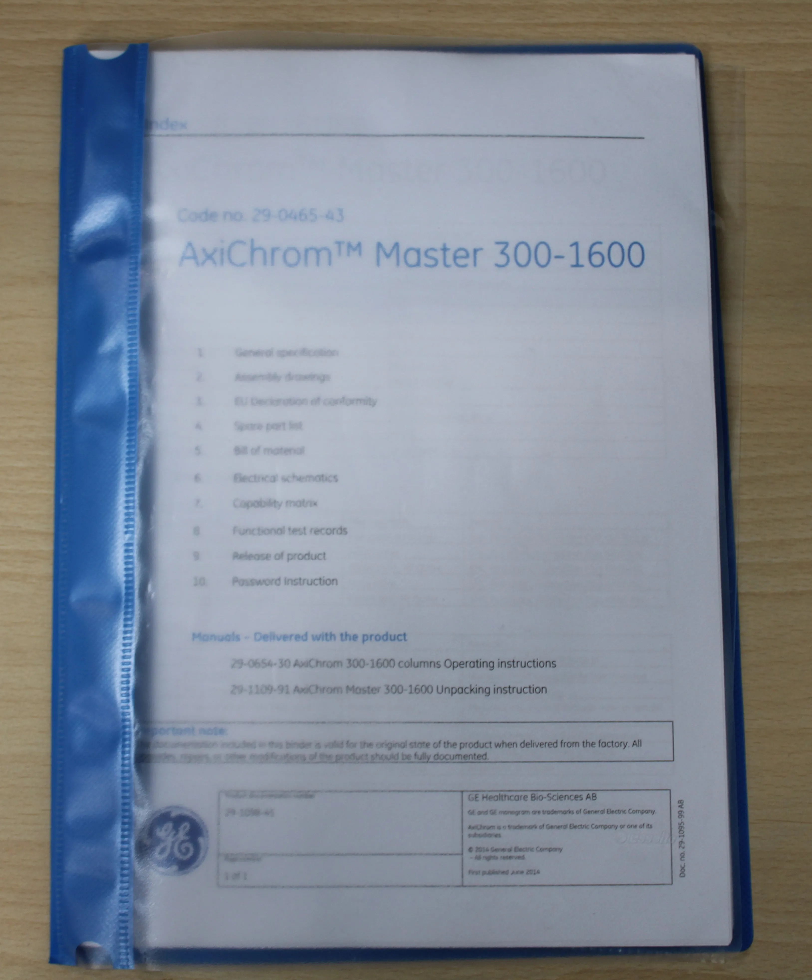 GE Healthcare Control Unit AxiChrom Master 300-1600