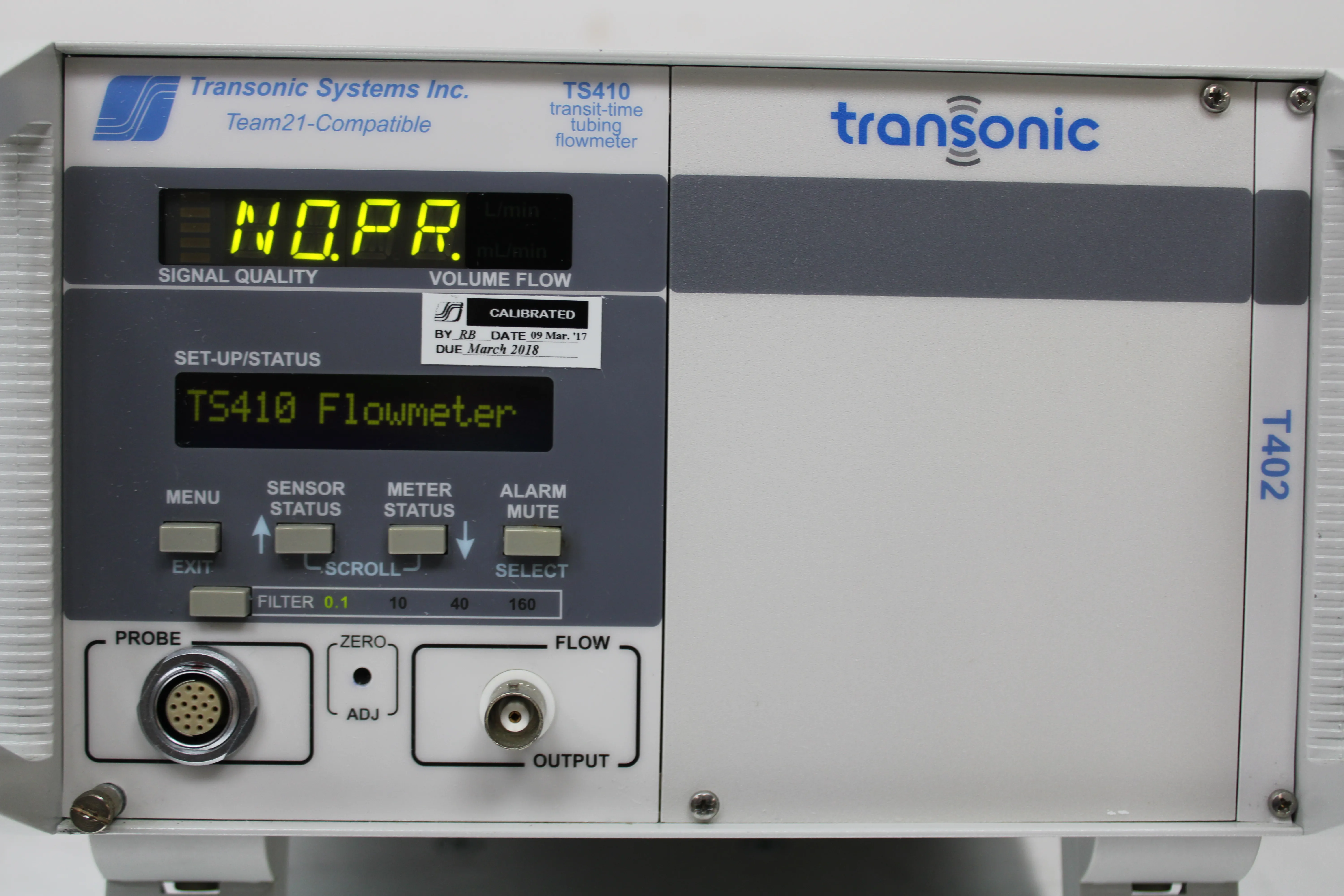 Transonic Systems TS410 Flowmeter Module T402 Research Console Lab Bench Equipment