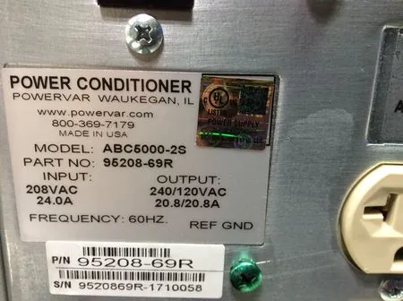 Powervar Power Conditioner ABC5000-2S