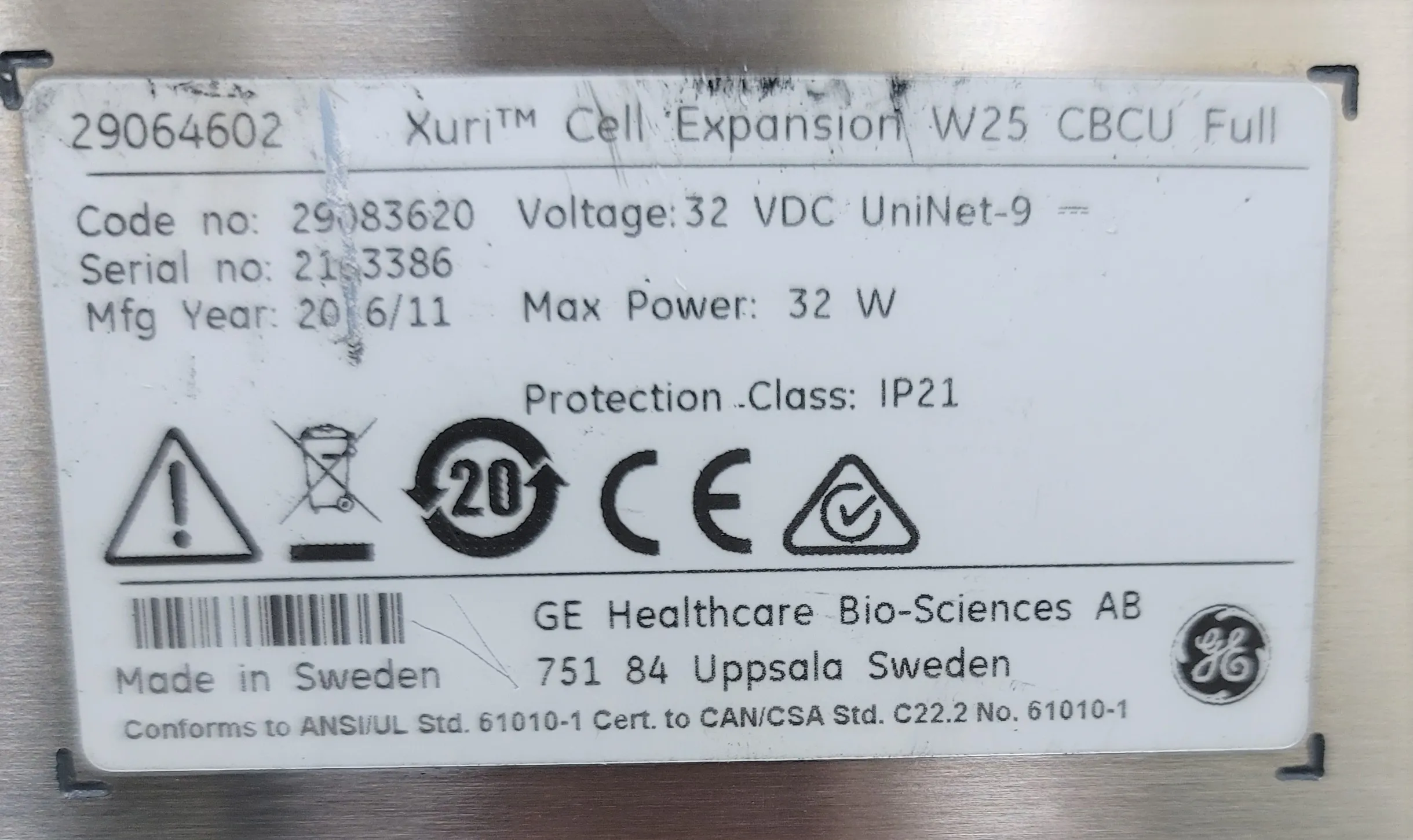 Used GE Xuri Call Expansion W25 CBCU Full Cell Counter