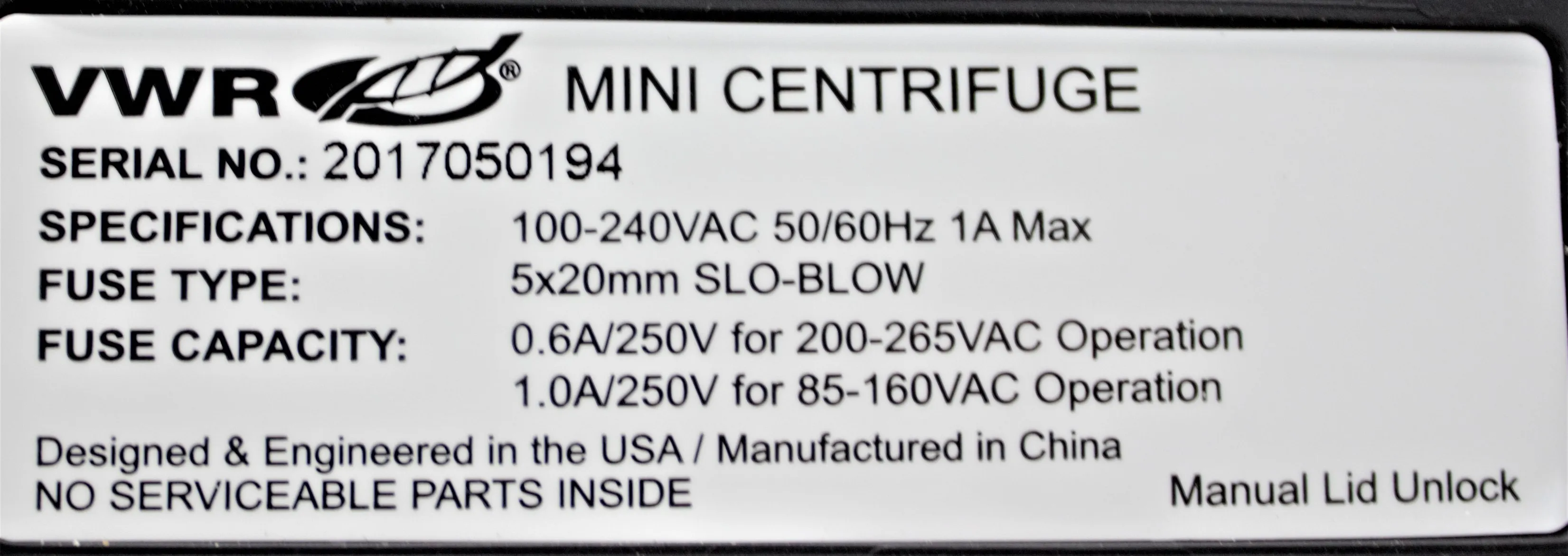 VWR Mini Centrifuge - Microcentrifuge with 6 x 1.5/2.0 ml Capacity