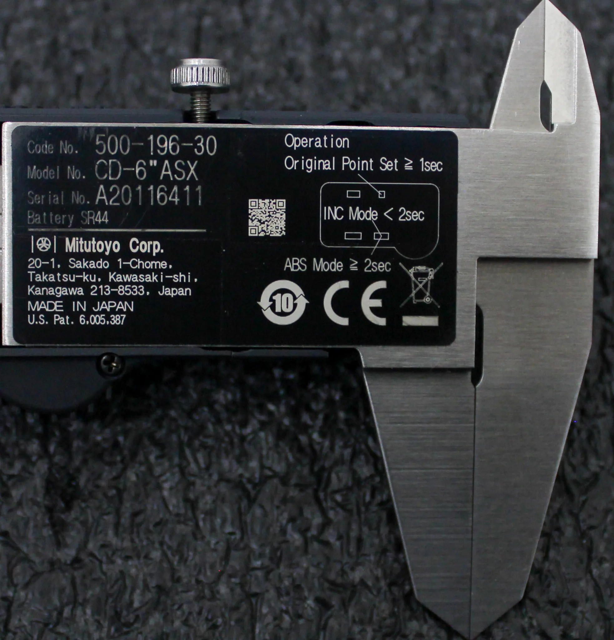 Mitutoyo CD-6''ASX Digimatic Caliper Density Meter