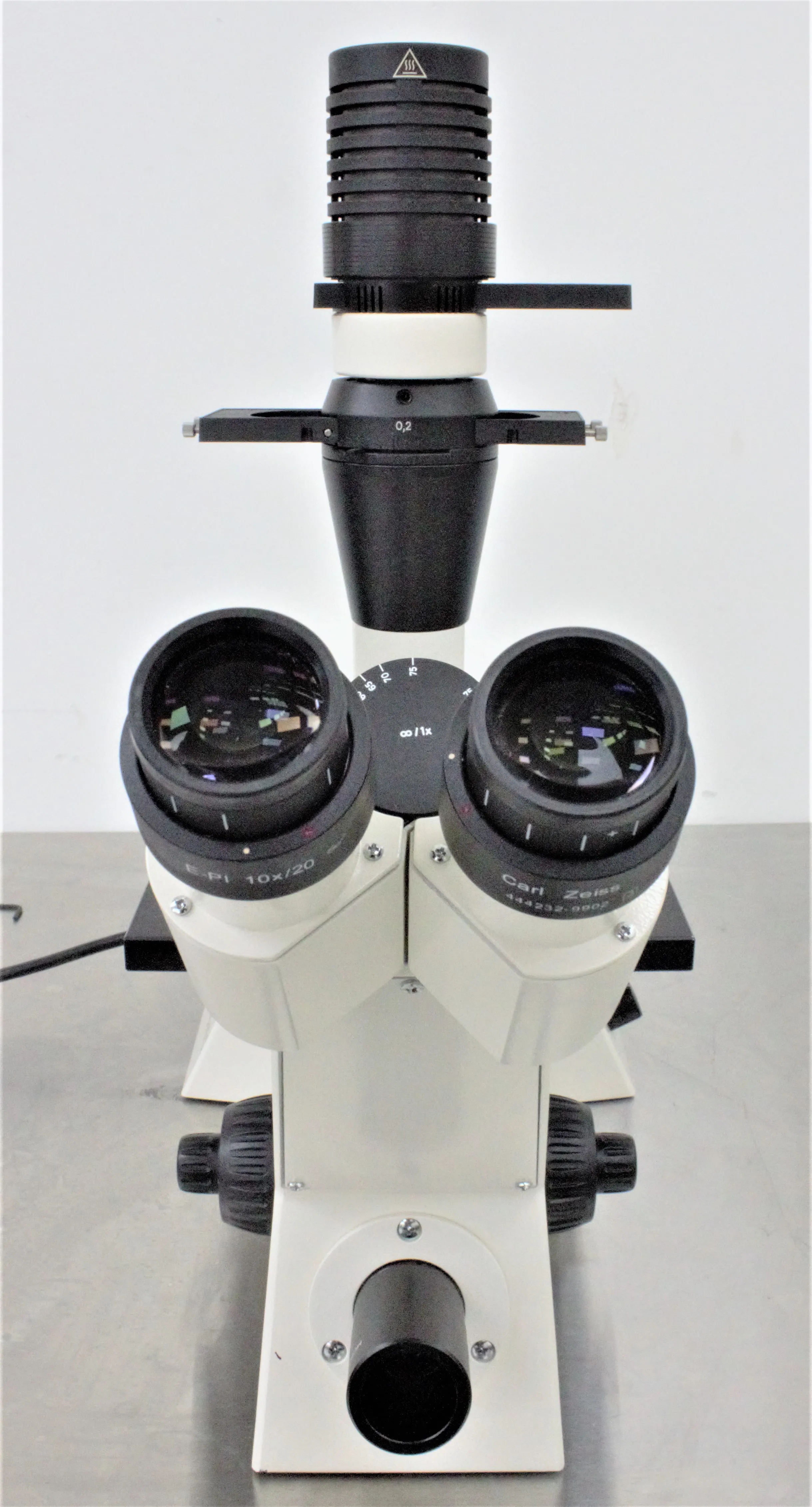 Zeiss Invertoscope 40 C Inverted Phase Contrast Microscope with Binocular Head