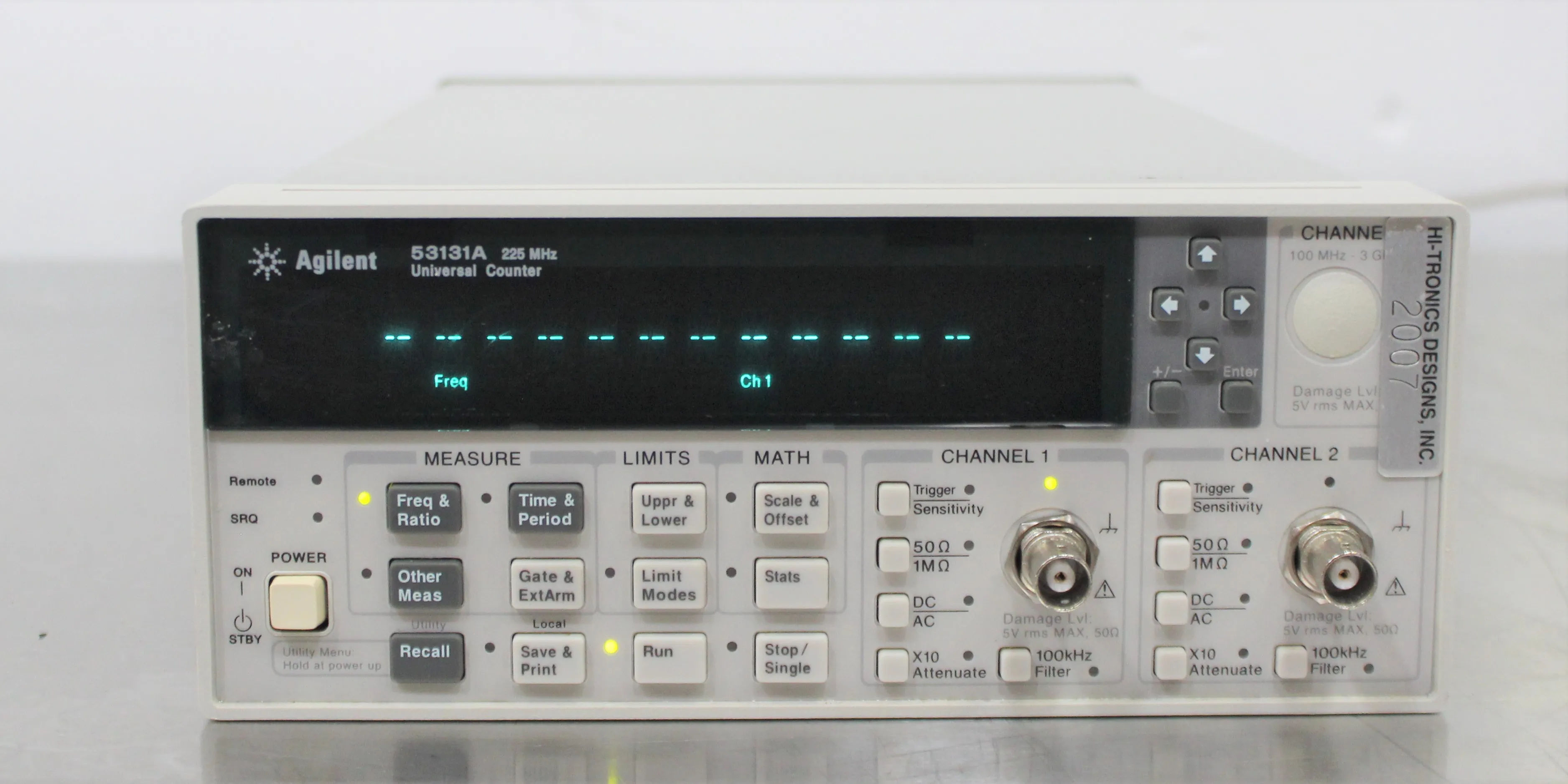 Refurbished Agilent 53131A 225 MHz, 2-Channel Universal Frequency Counter