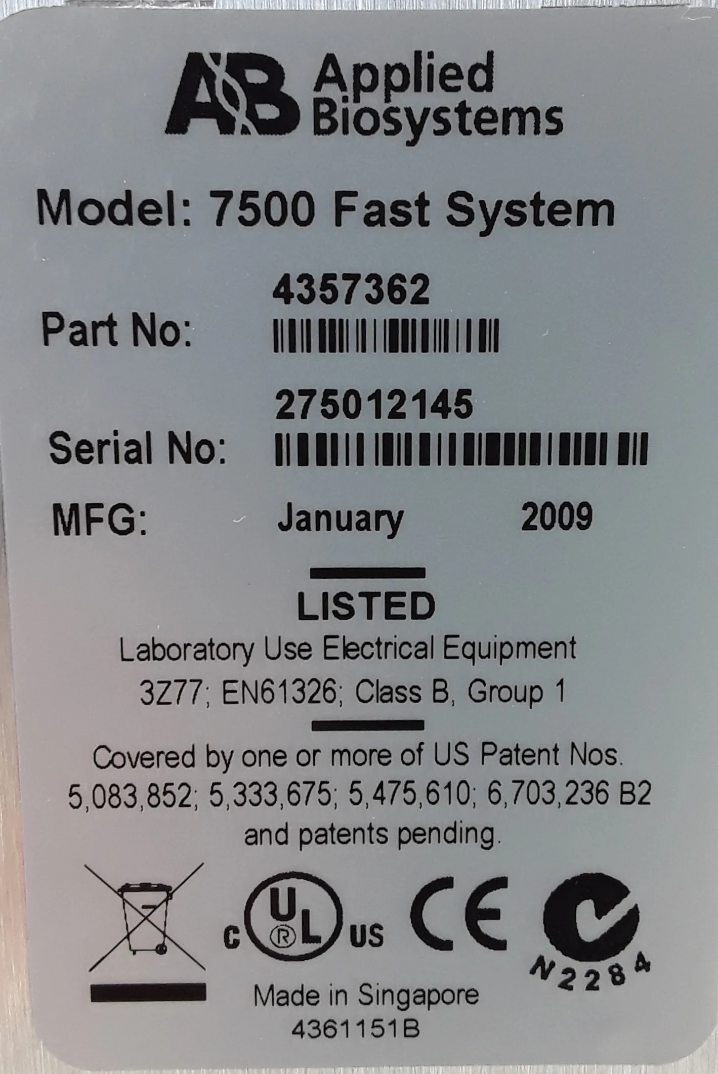 Applied Biosystems 7500 Fast Real-Time PCR System - AB 7500 Fast Real-Time PCR System