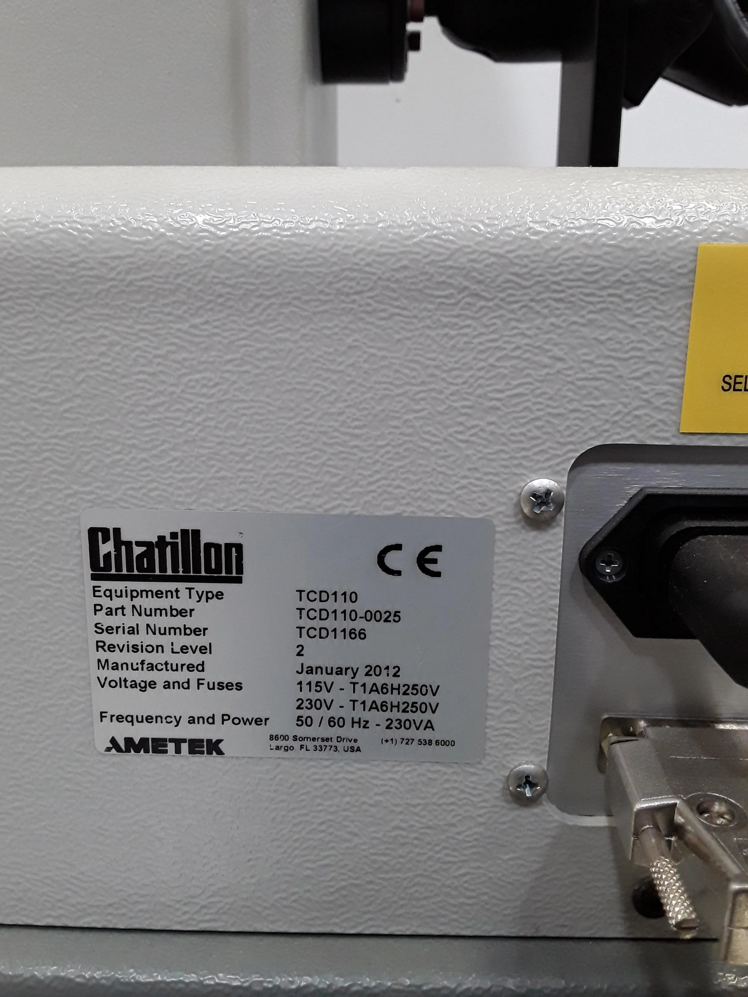 Chatillon TCD110 Accessory Testing Equipment