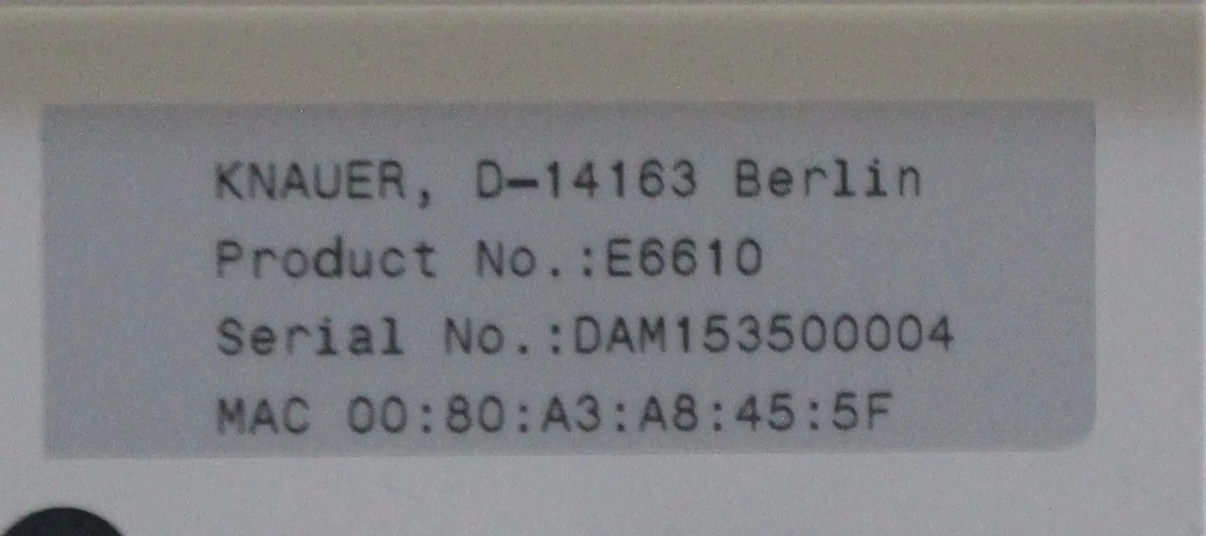 KNAUER D-14163 - Laboratory Pump Controller