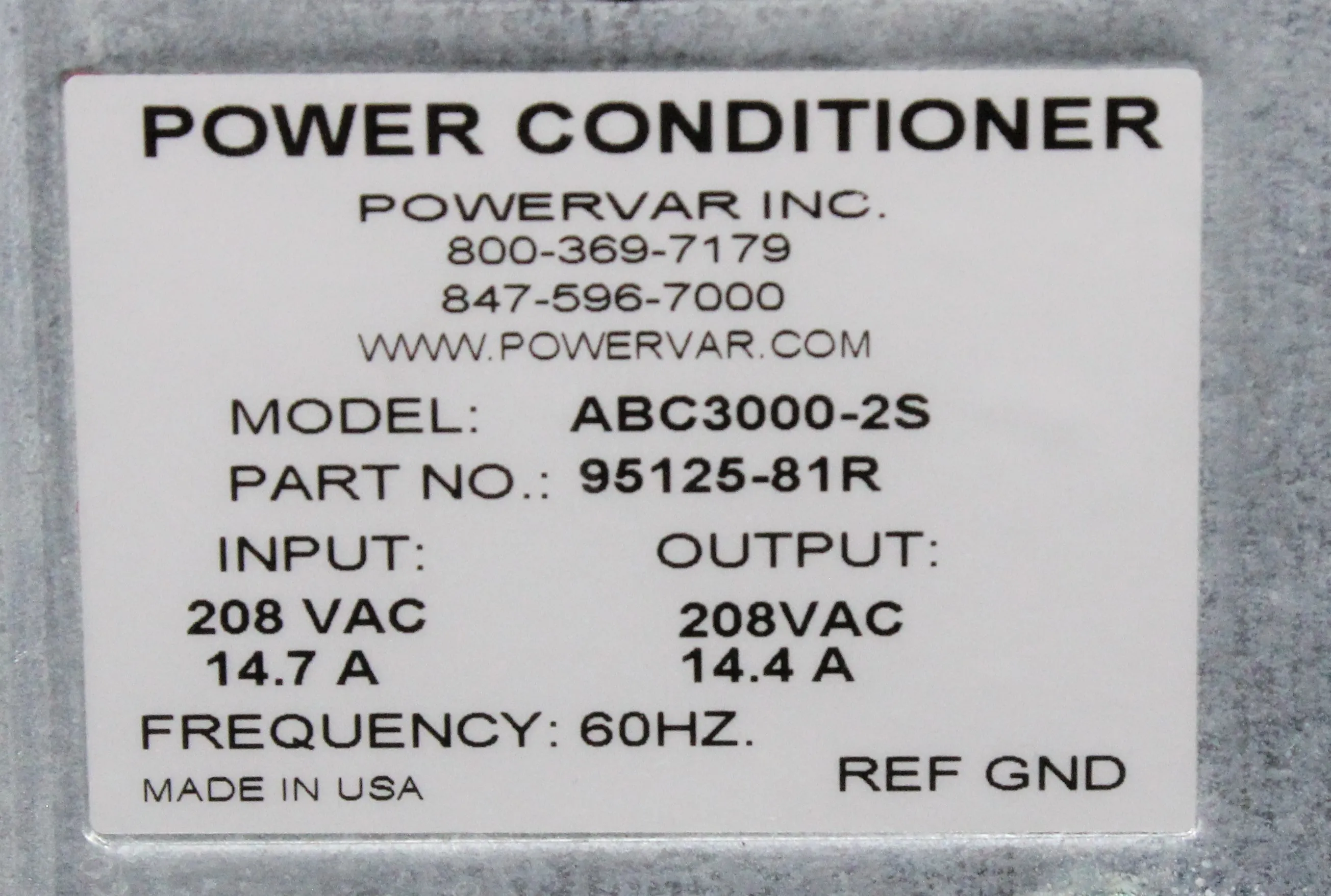 Powervar ABC3000-2S Power Conditioner – Used Laboratory Equipment