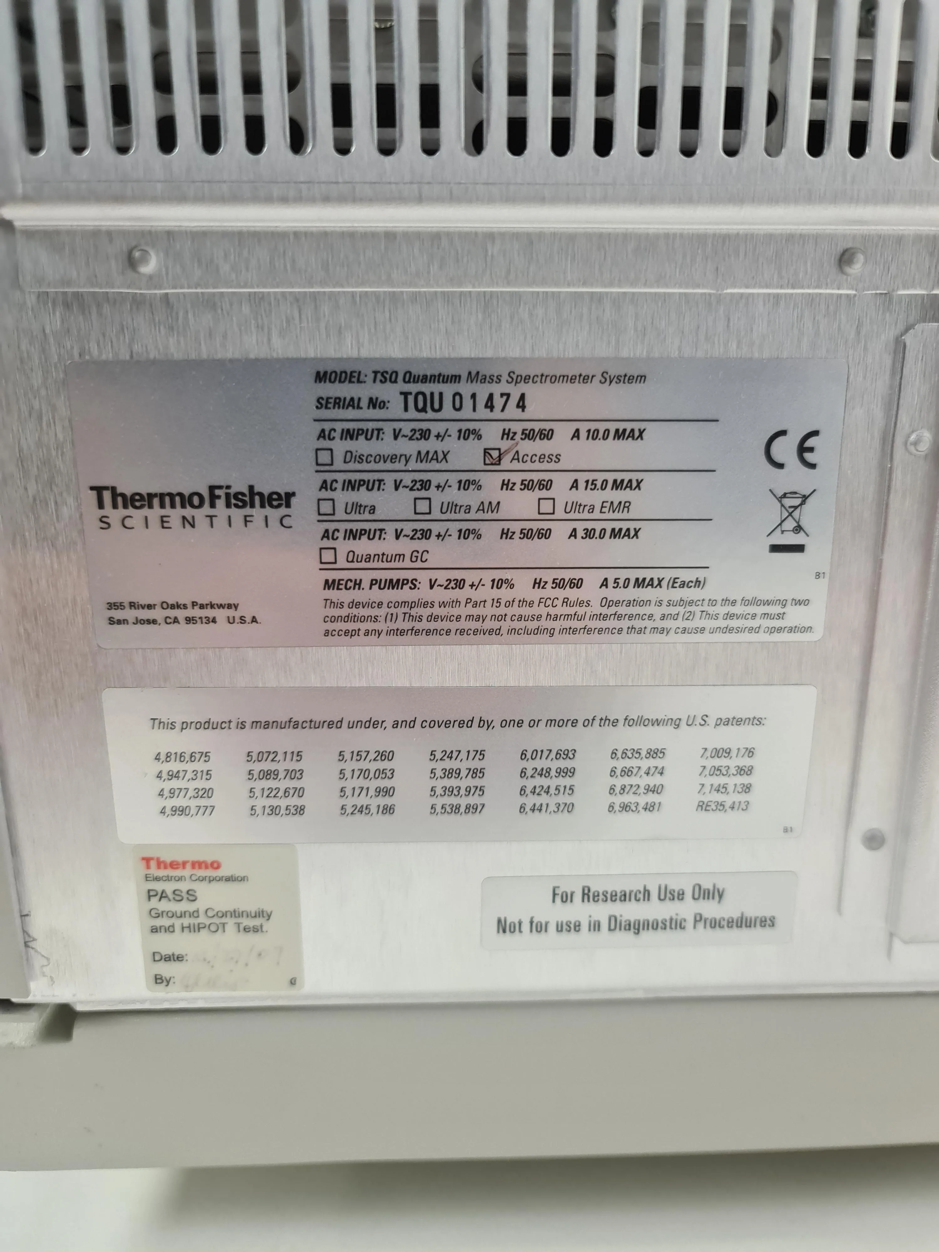 Thermo Scientific TSQ Quantum Access MAX Triple Quadrupole Mass Spectrometer