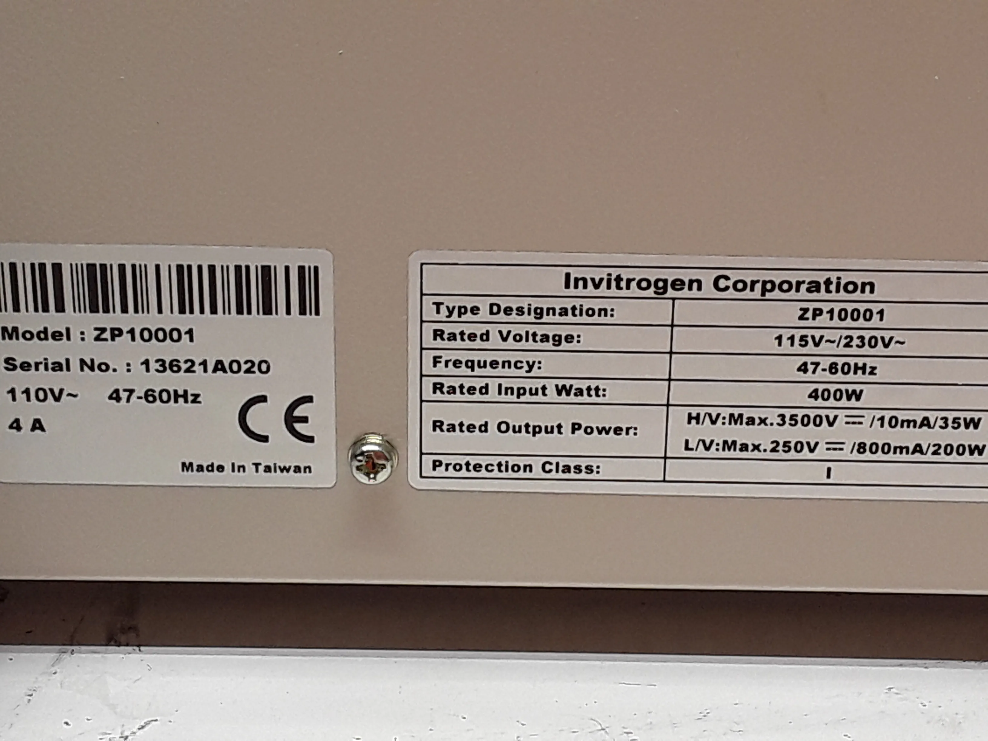 Invitrogen ZOOM Dual Power Supply - Used Class 4 - As-Is 120V/220V 50Hz/60Hz