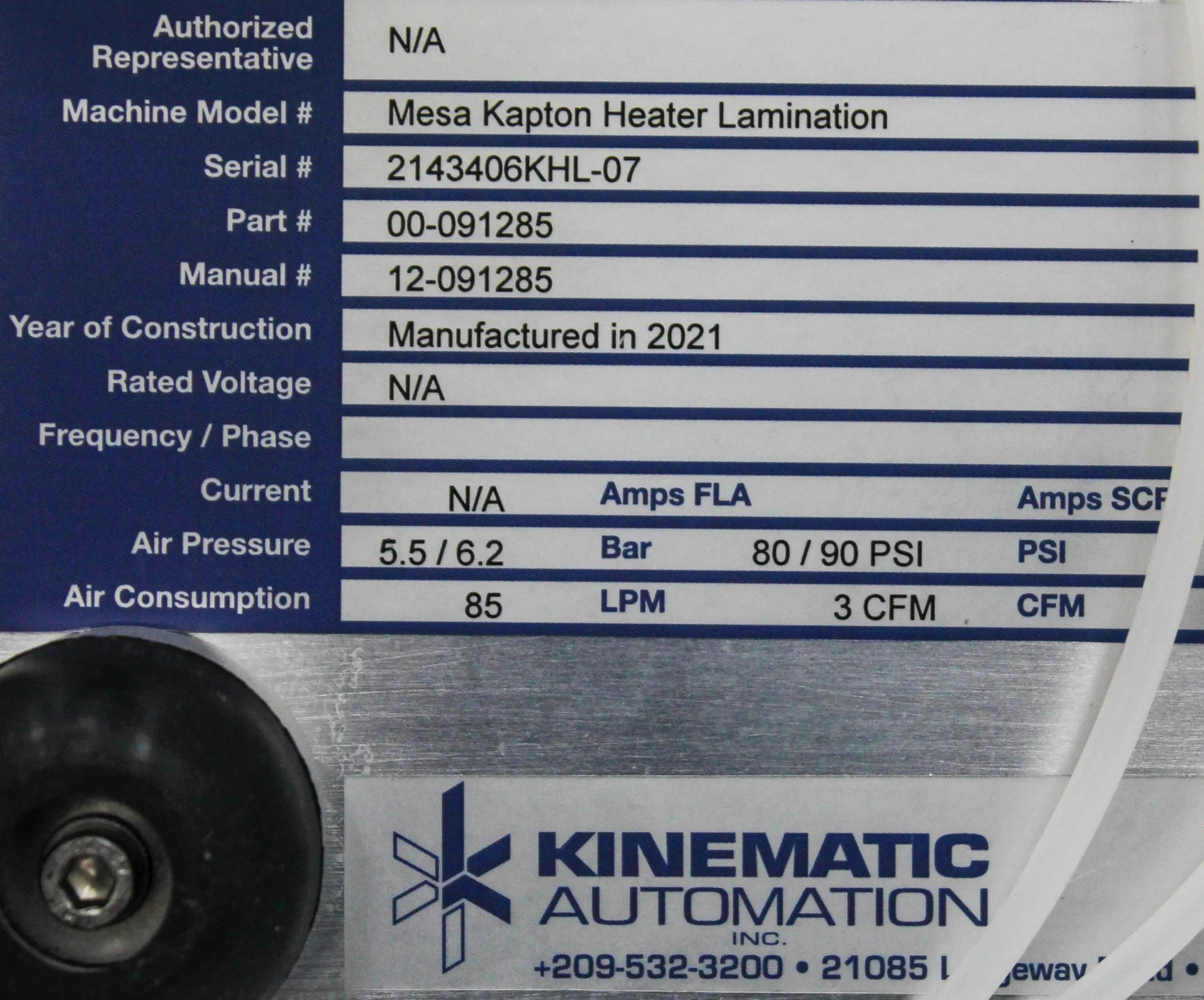 Kinematic Automation Mesa Kapton Heater Lamination