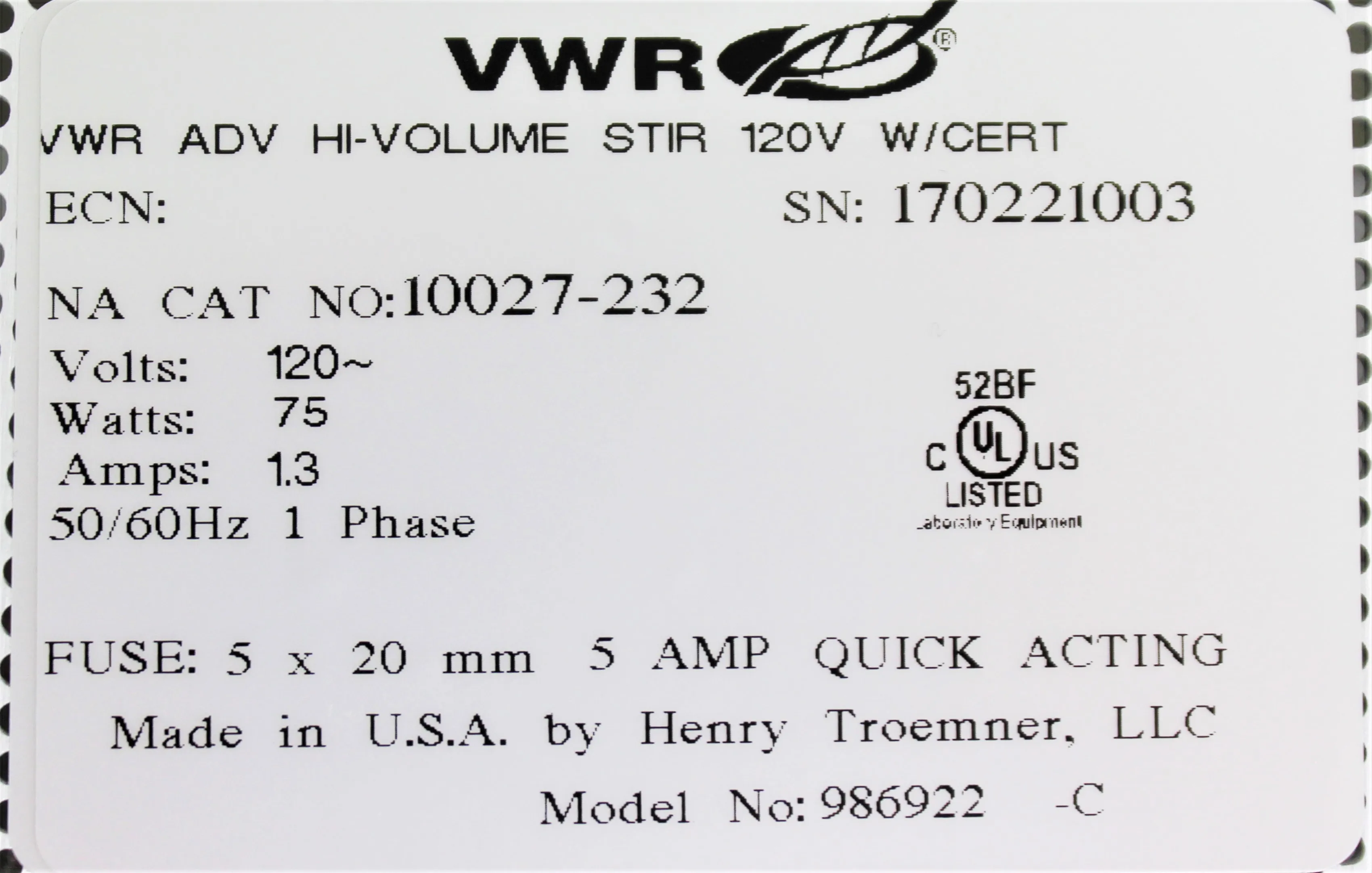 VWR ADV Hi-Volume Stir Stir Plate