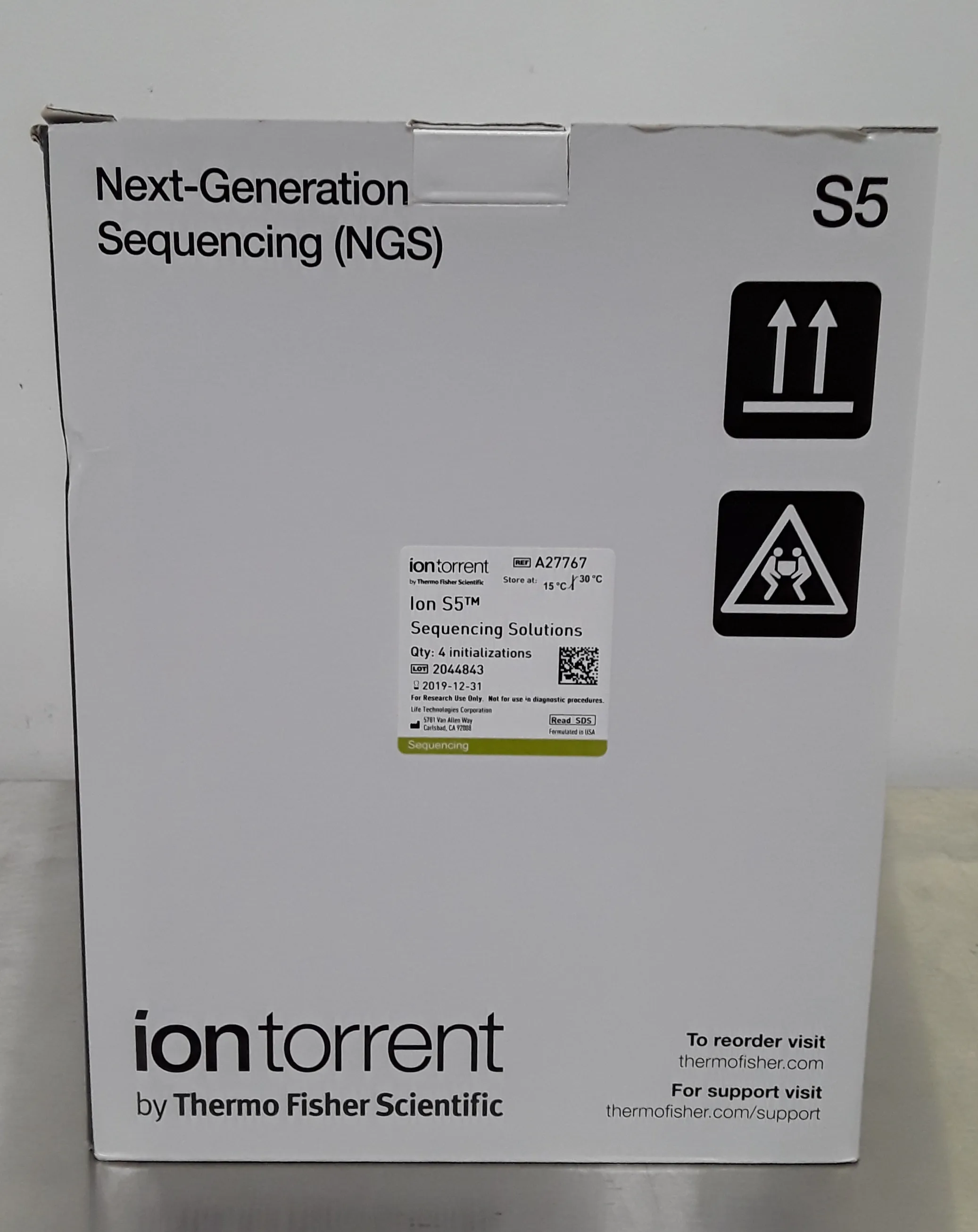 Thermo Fisher Scientific Ion Torrent Ion S5 Sequencing Solution Part No. A27767