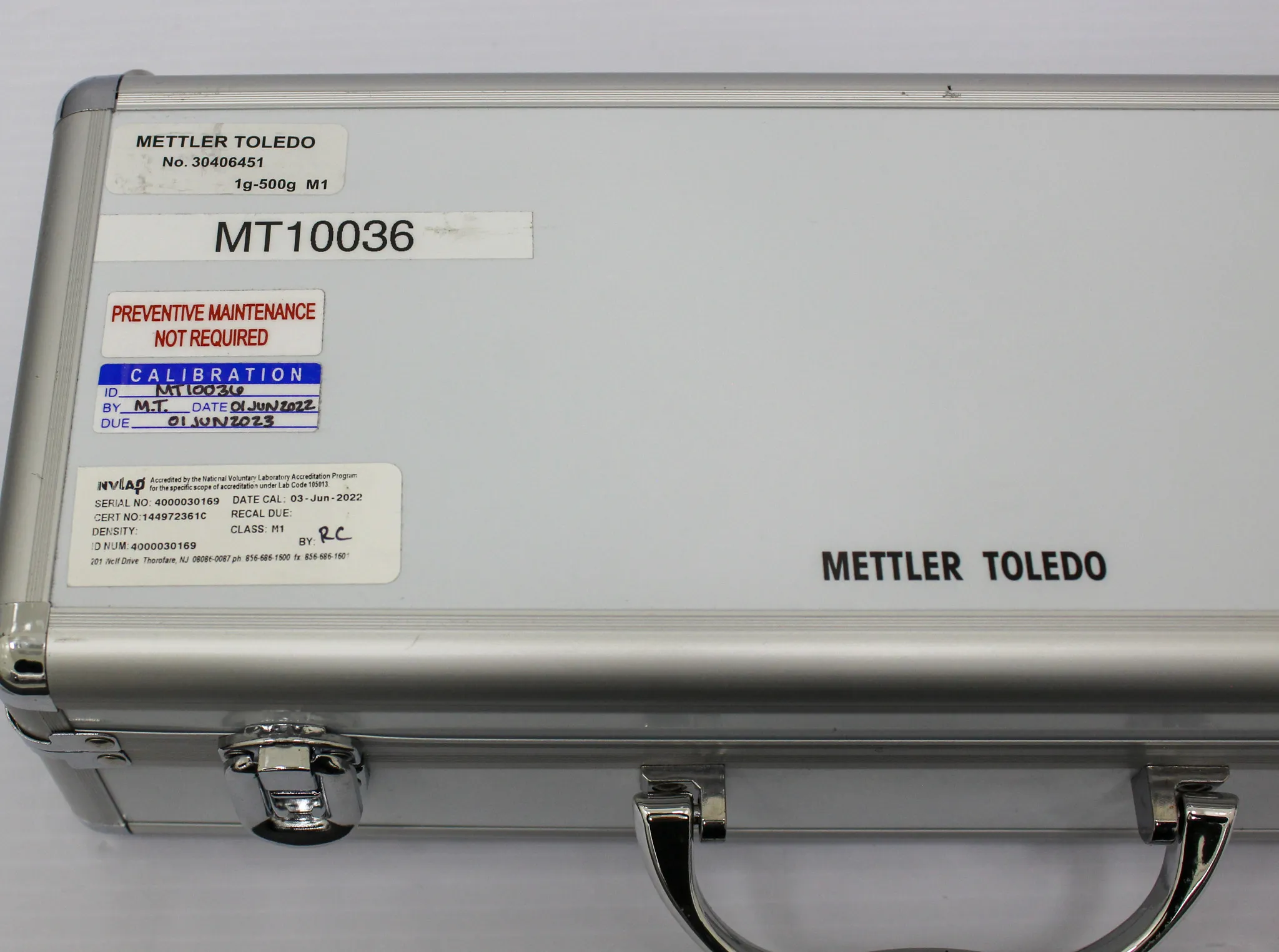 Mettler Toledo WGT Set 1g-500g M1 ASTM Class1 Calibration Weight Set with Accessories