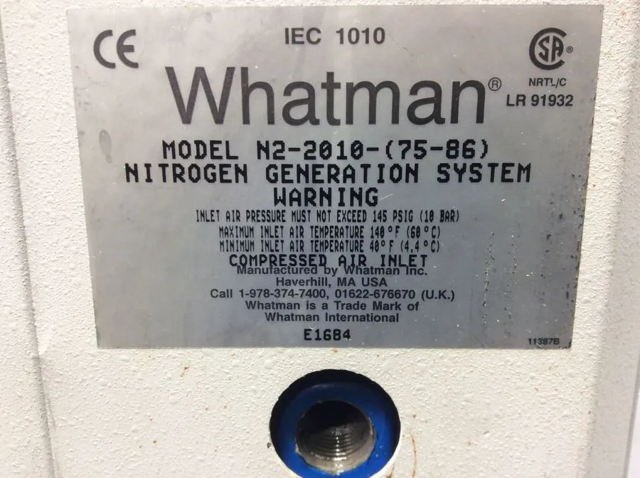 Whatman N2-2010-(75-86) Nitrogen Generation System