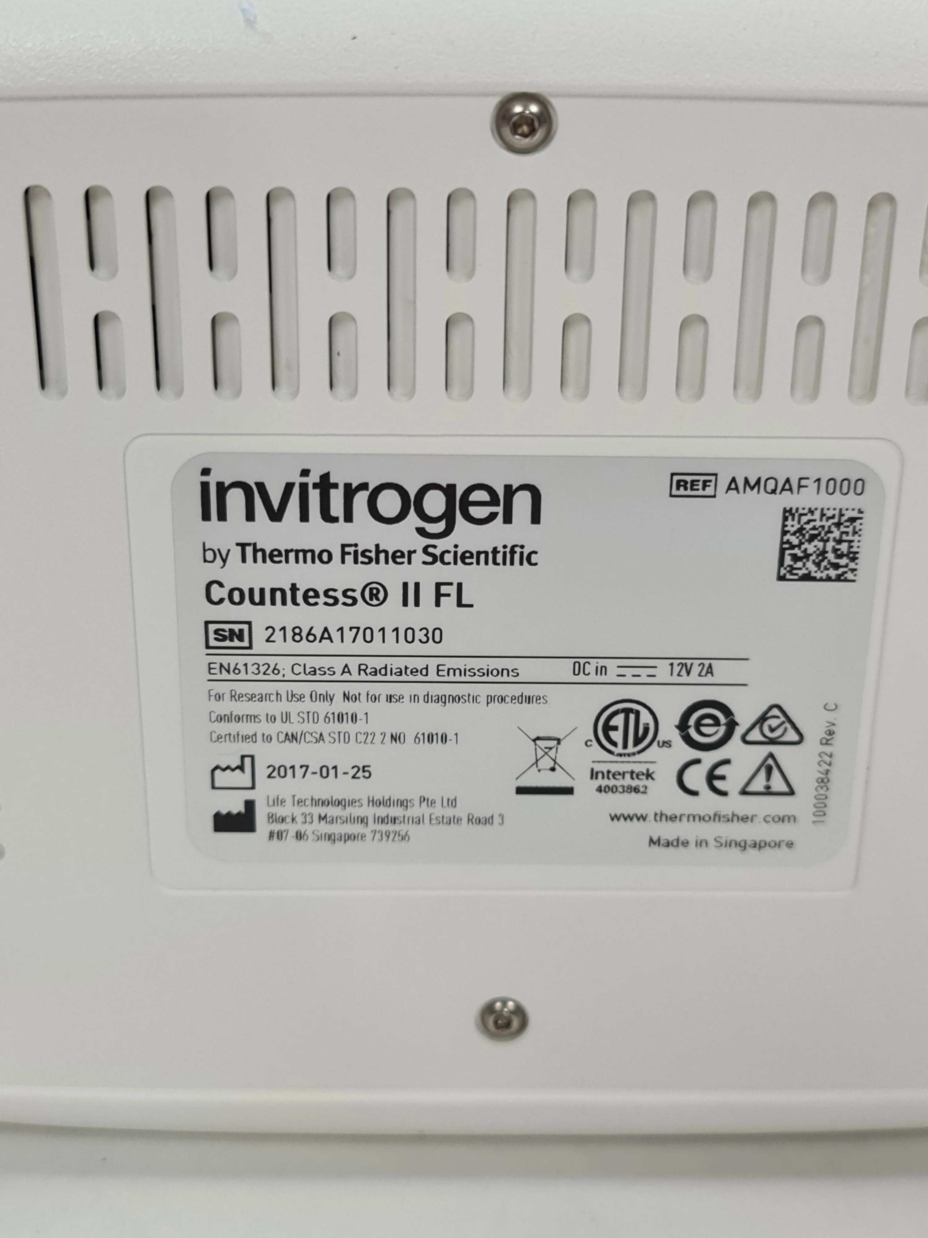 Invitrogen Countess II FL Automated Cell Counter AMQAF1000R