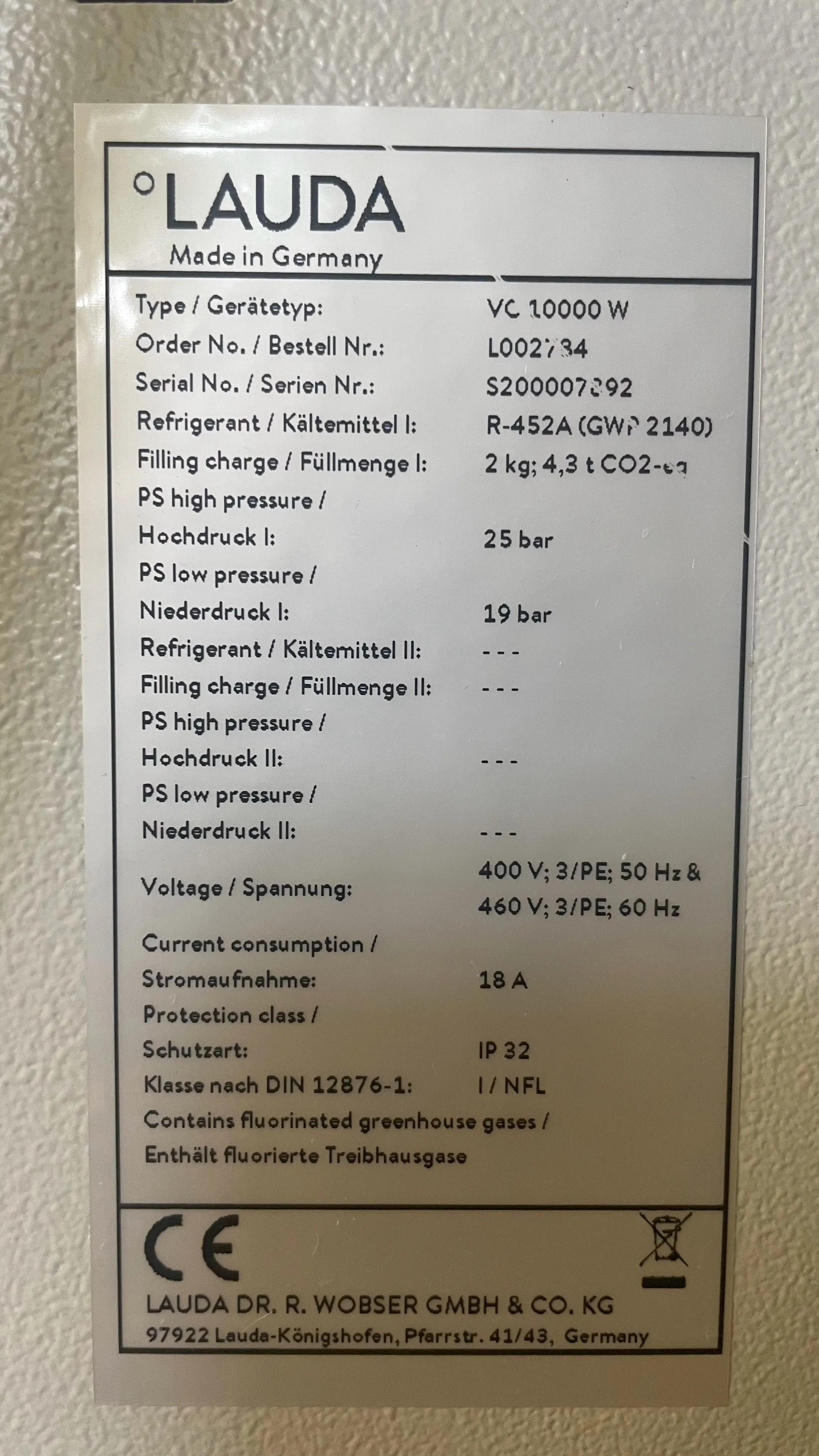 Lauda Variocool VC10000W Circulator - Laboratory Chiller