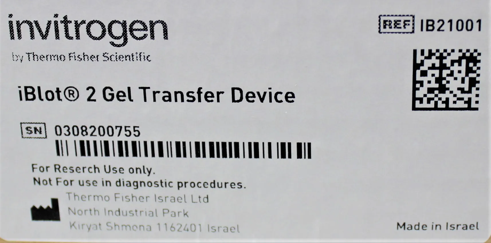 Invitrogen iBlot2 IB21001 Gel Transfer Device