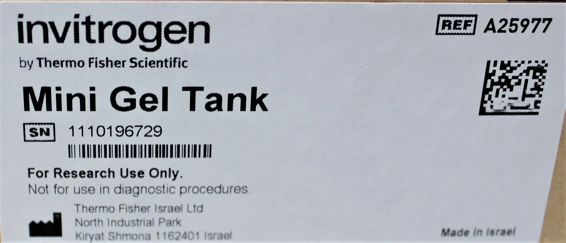 Invitrogen Mini Gel Tank A25977