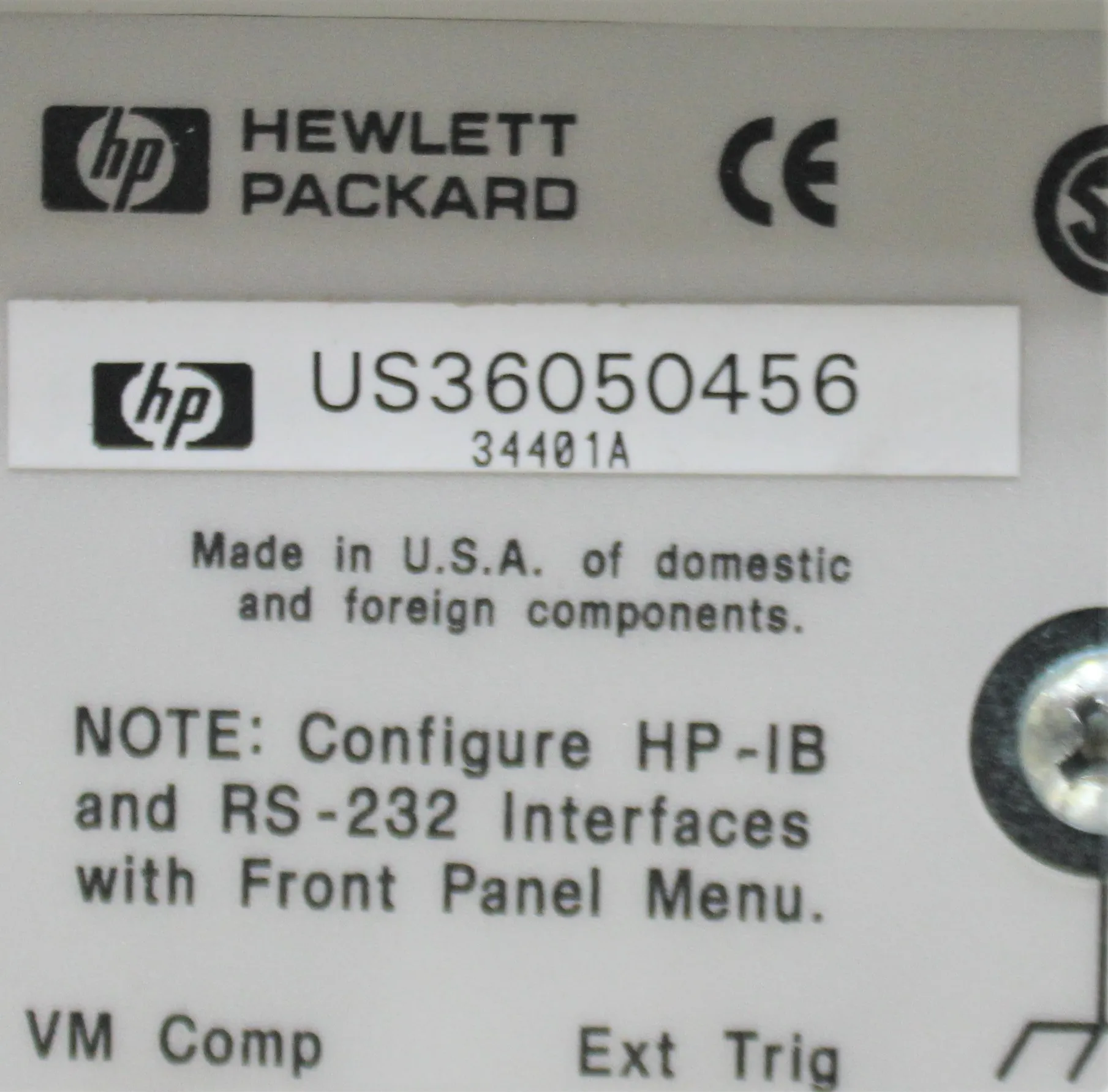 Used Hewlett Packard 34401A 6.5 Digit Bench Multimeter with 30-Day Warranty