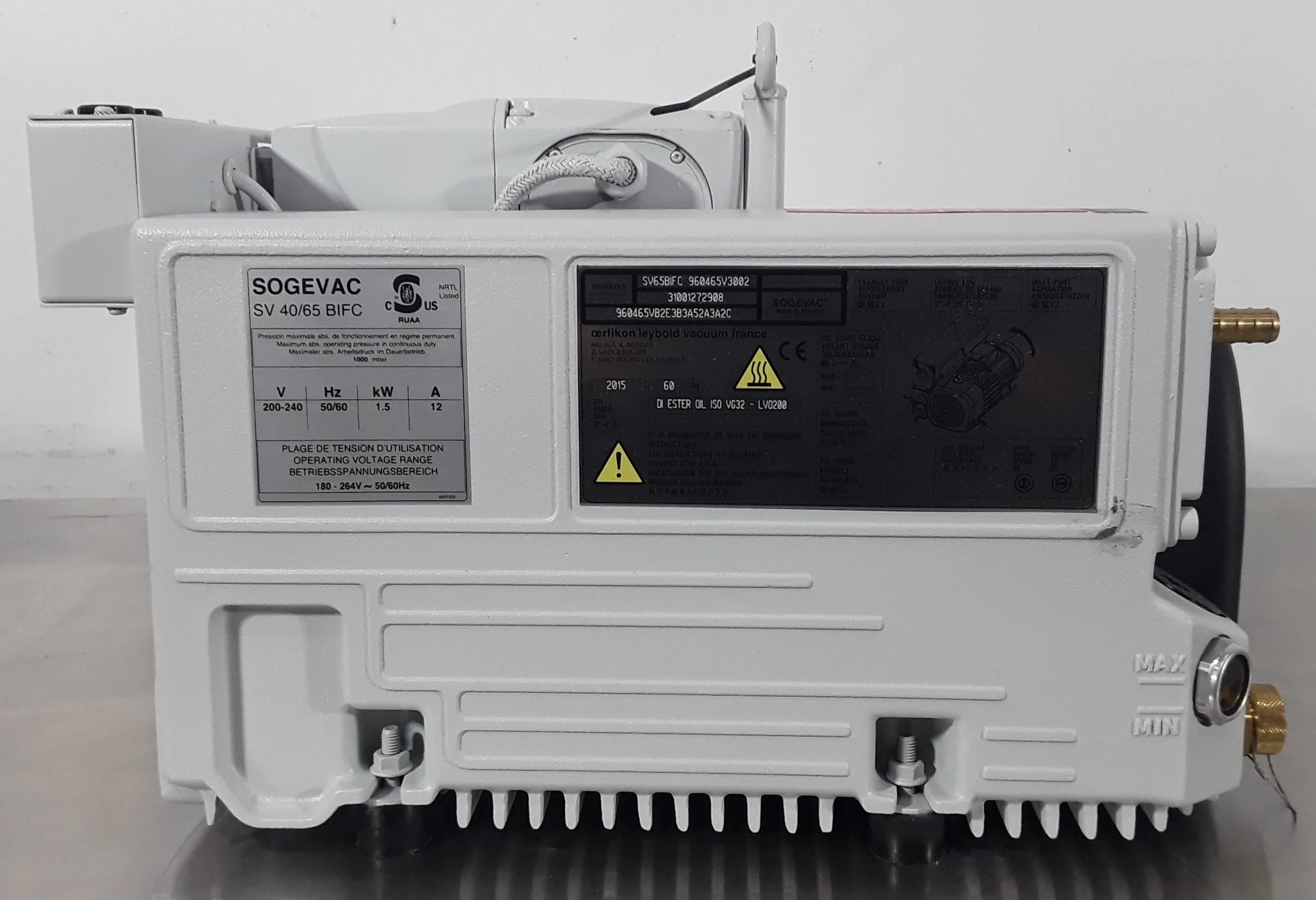 Leybold Sogevac SV40/65 BI FC Vacuum Pump