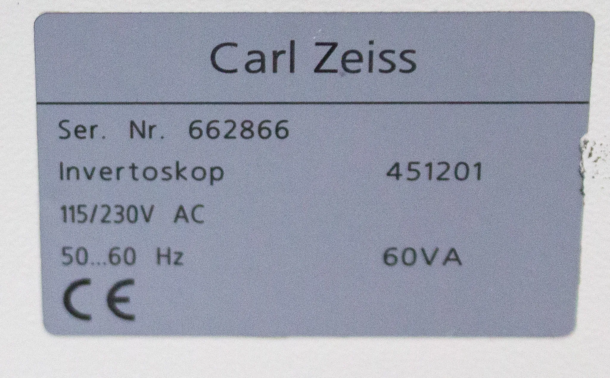 Carl Zeiss Invertoskop Inverted Phase Contrast Microscope 451201