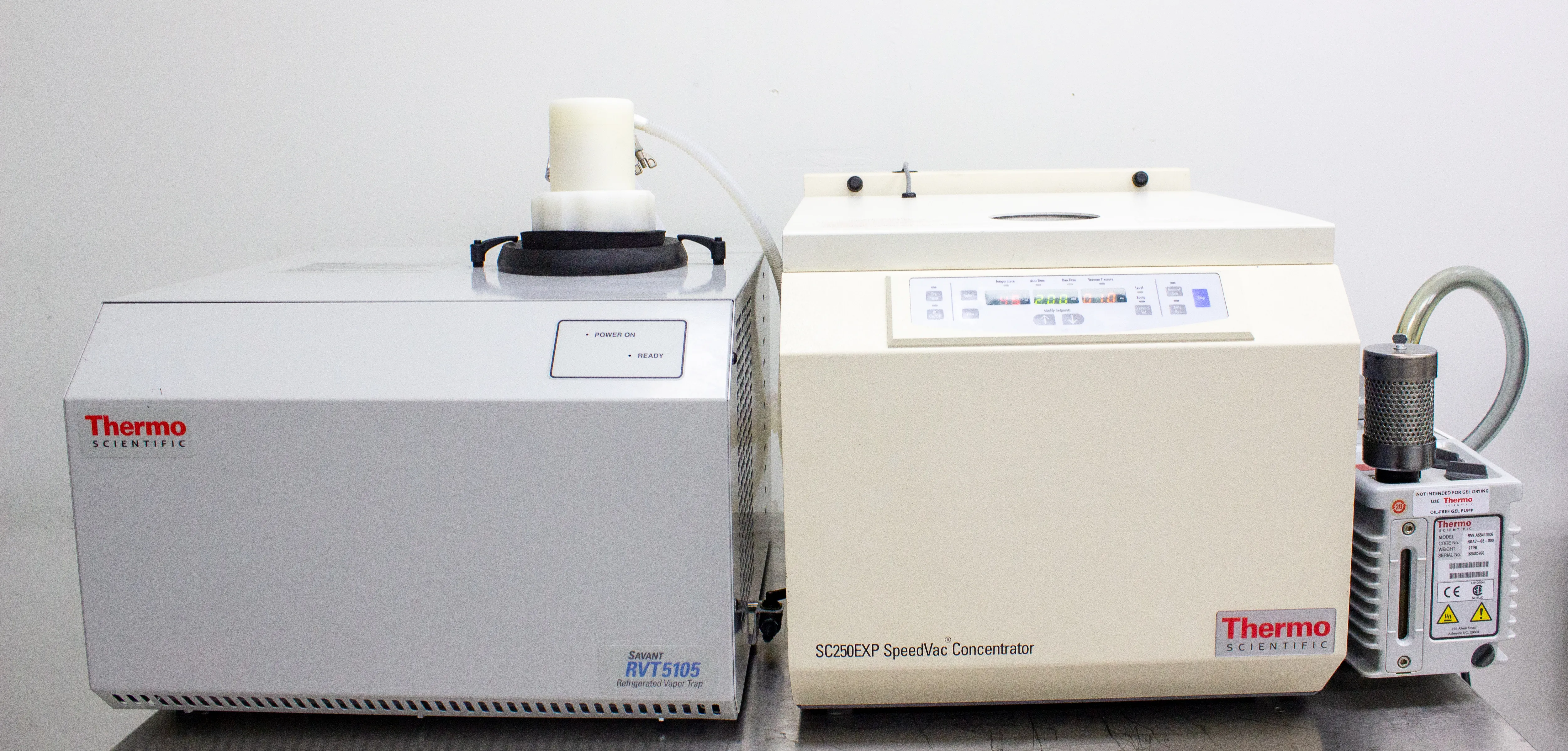 Thermo Scientific SC250EXP Speed Vac System with RVT5105 Refrigerated Vapor Trap & Pump